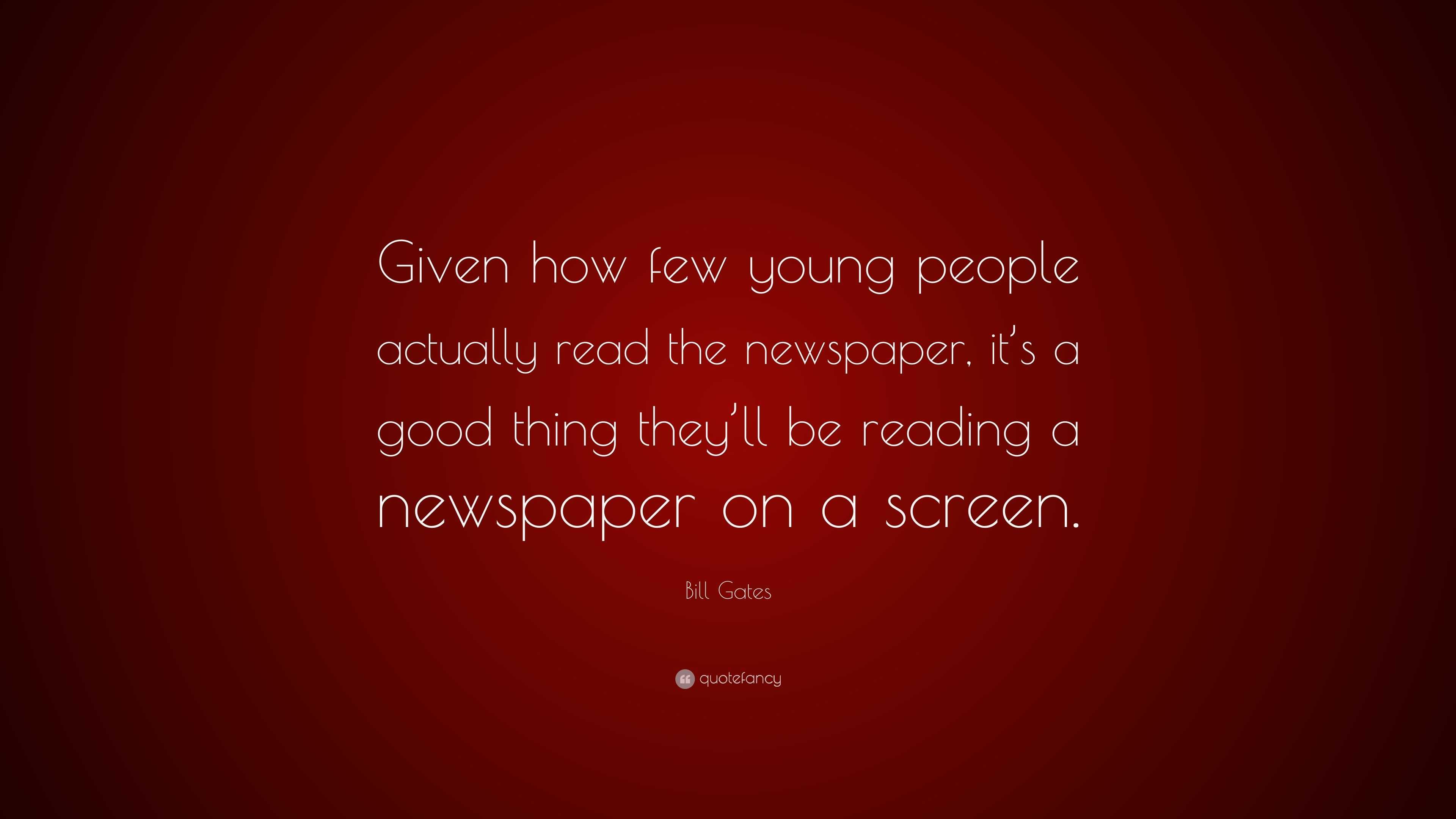 Young People Should Be Reading Newspapers 