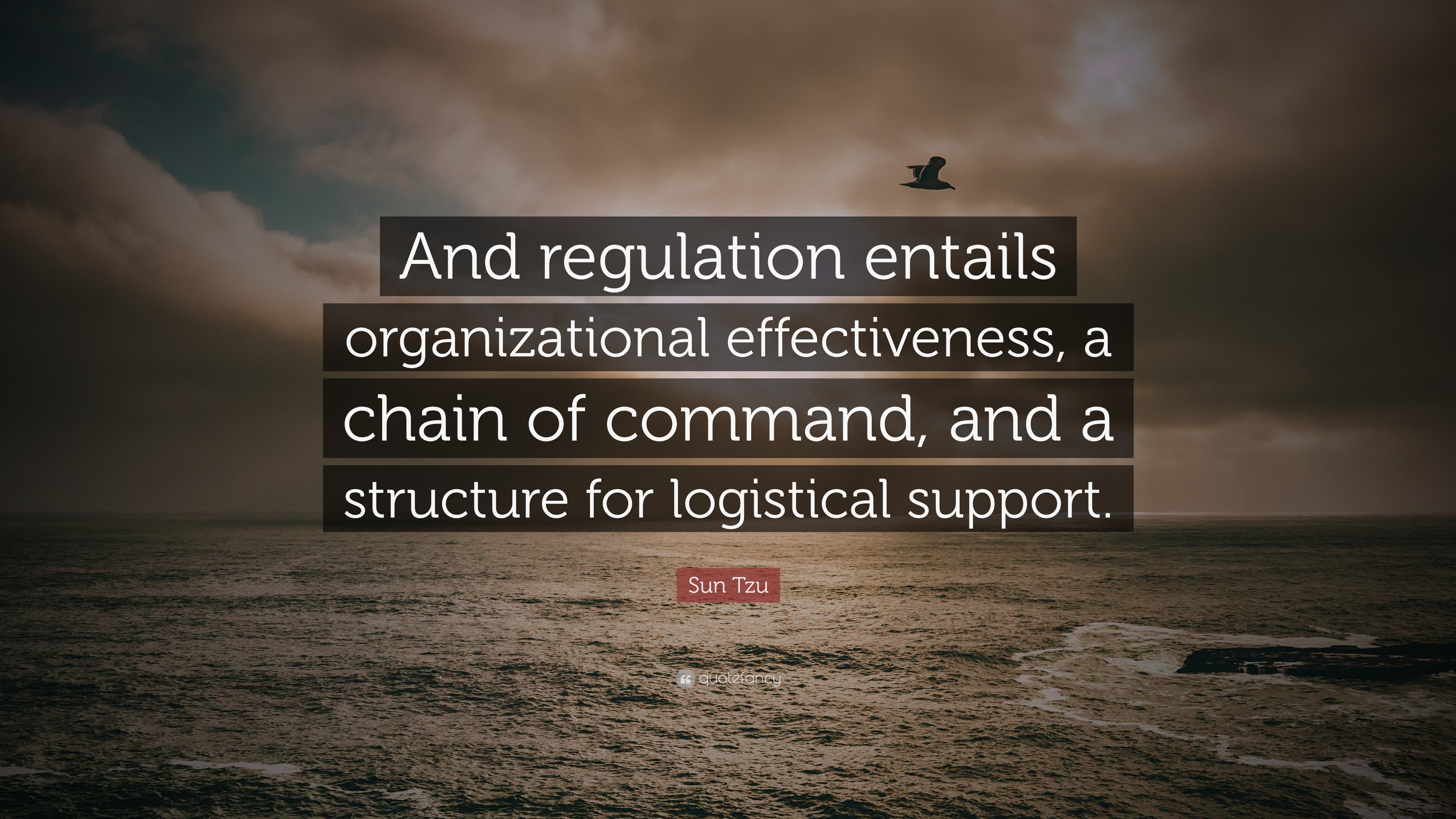 Sun Tzu Quote: “And regulation entails organizational effectiveness, a