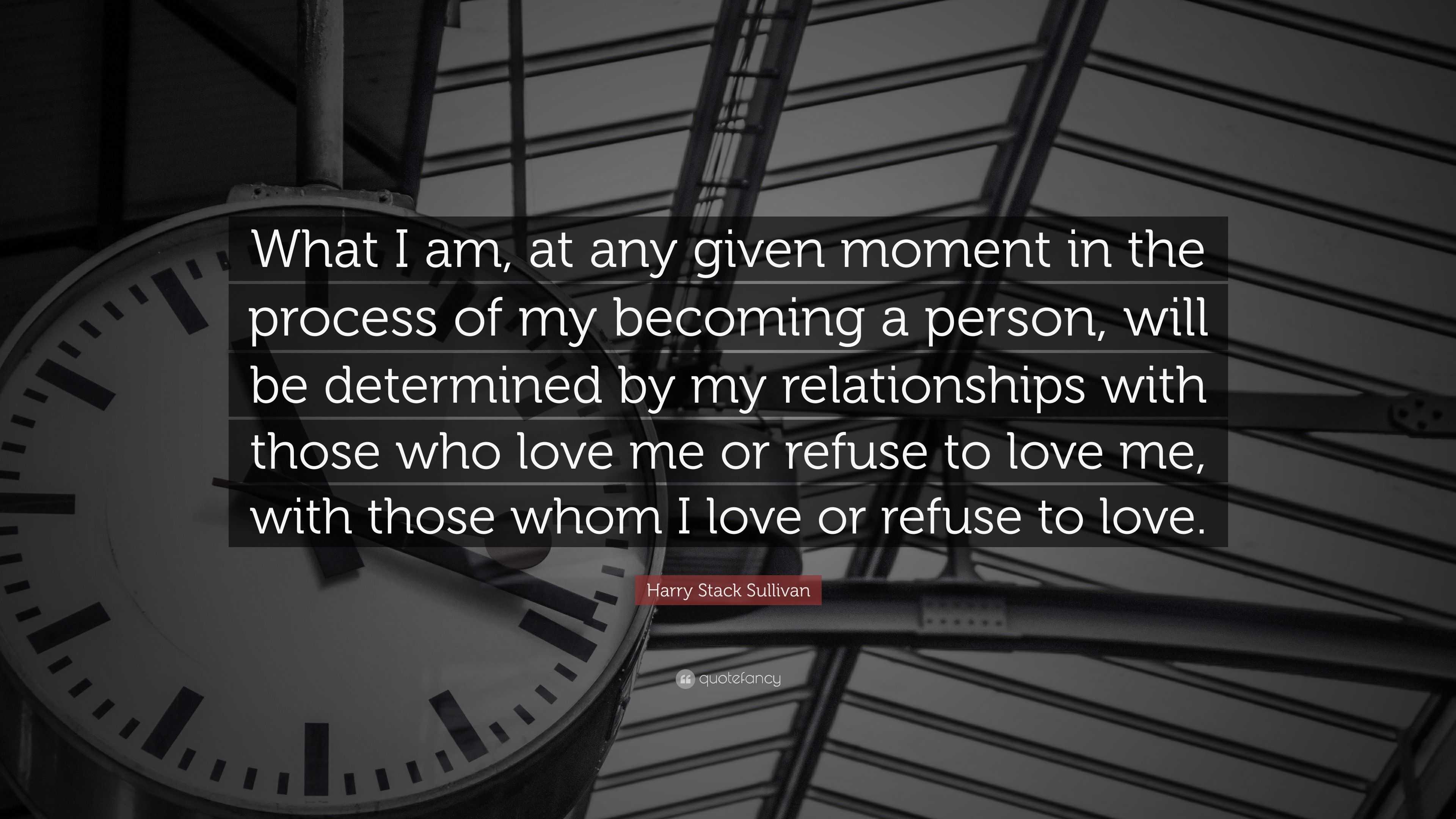 Harry Stack Sullivan Quote: “What I am, at any given moment in the ...