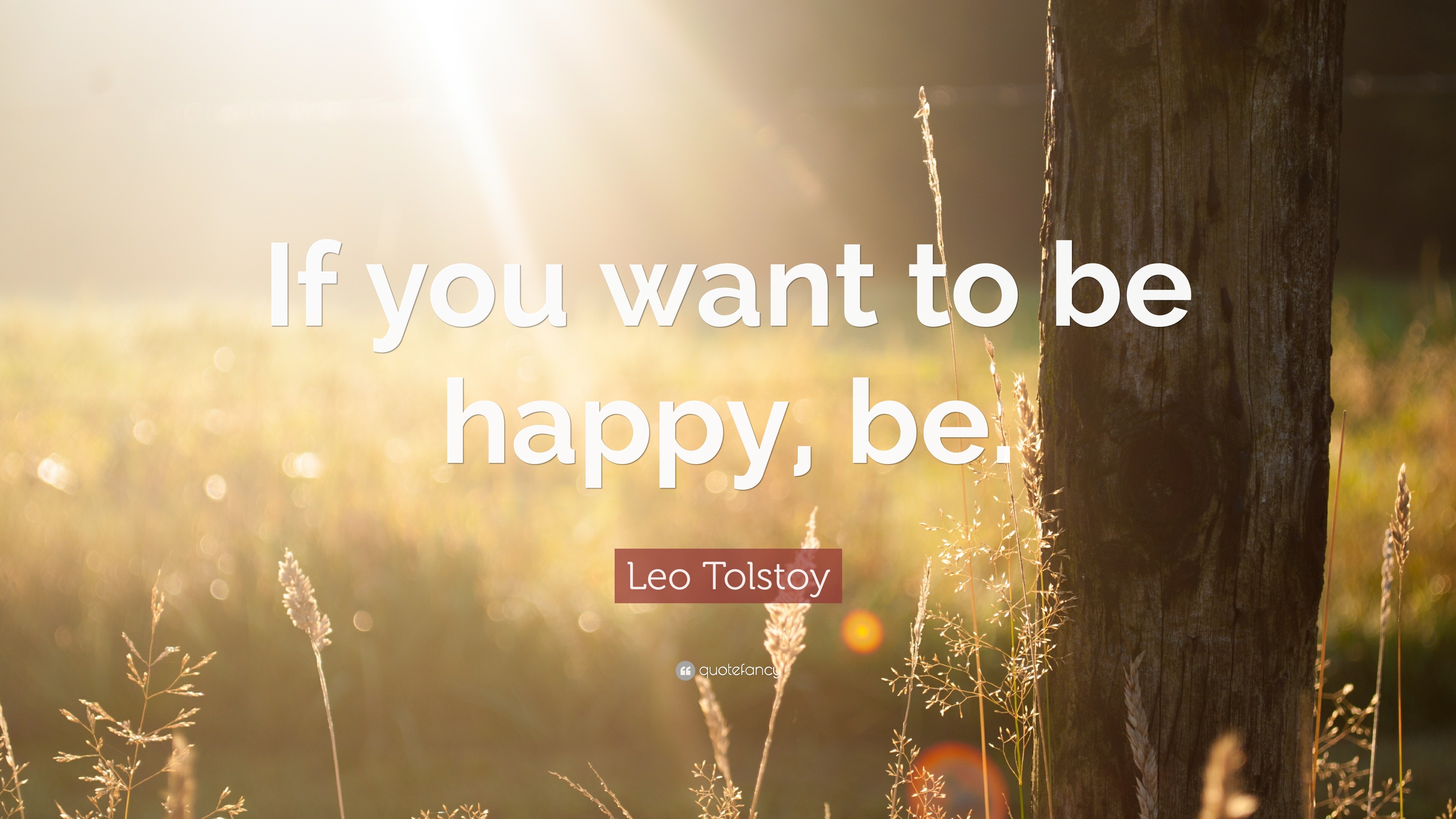 Leo Tolstoy Quote If You Want To Be Happy Be