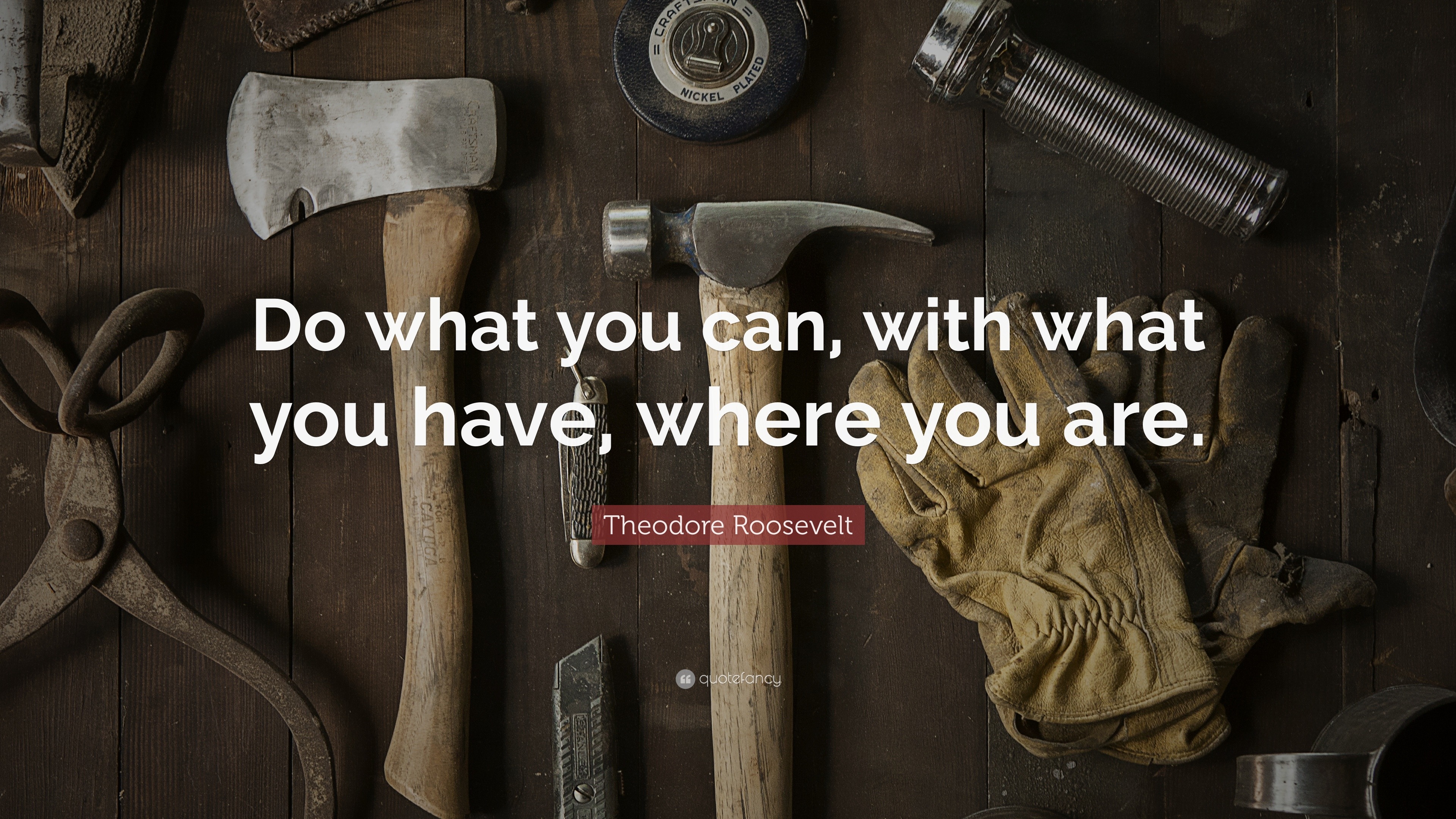 Theodore Roosevelt Quote: “Do what you can, with what you have, where