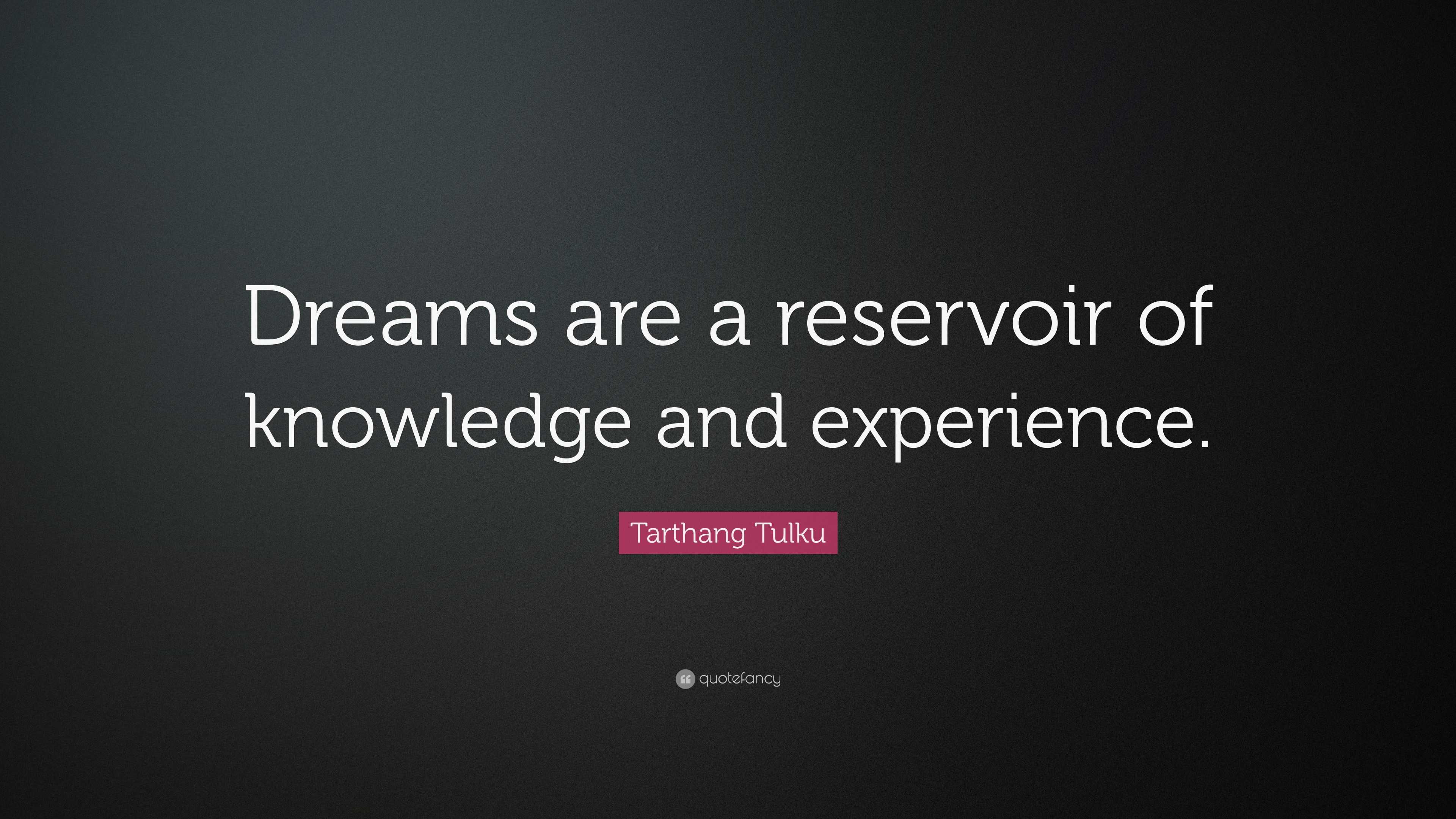 Tarthang Tulku Quote: “Dreams are a reservoir of knowledge and experience.”