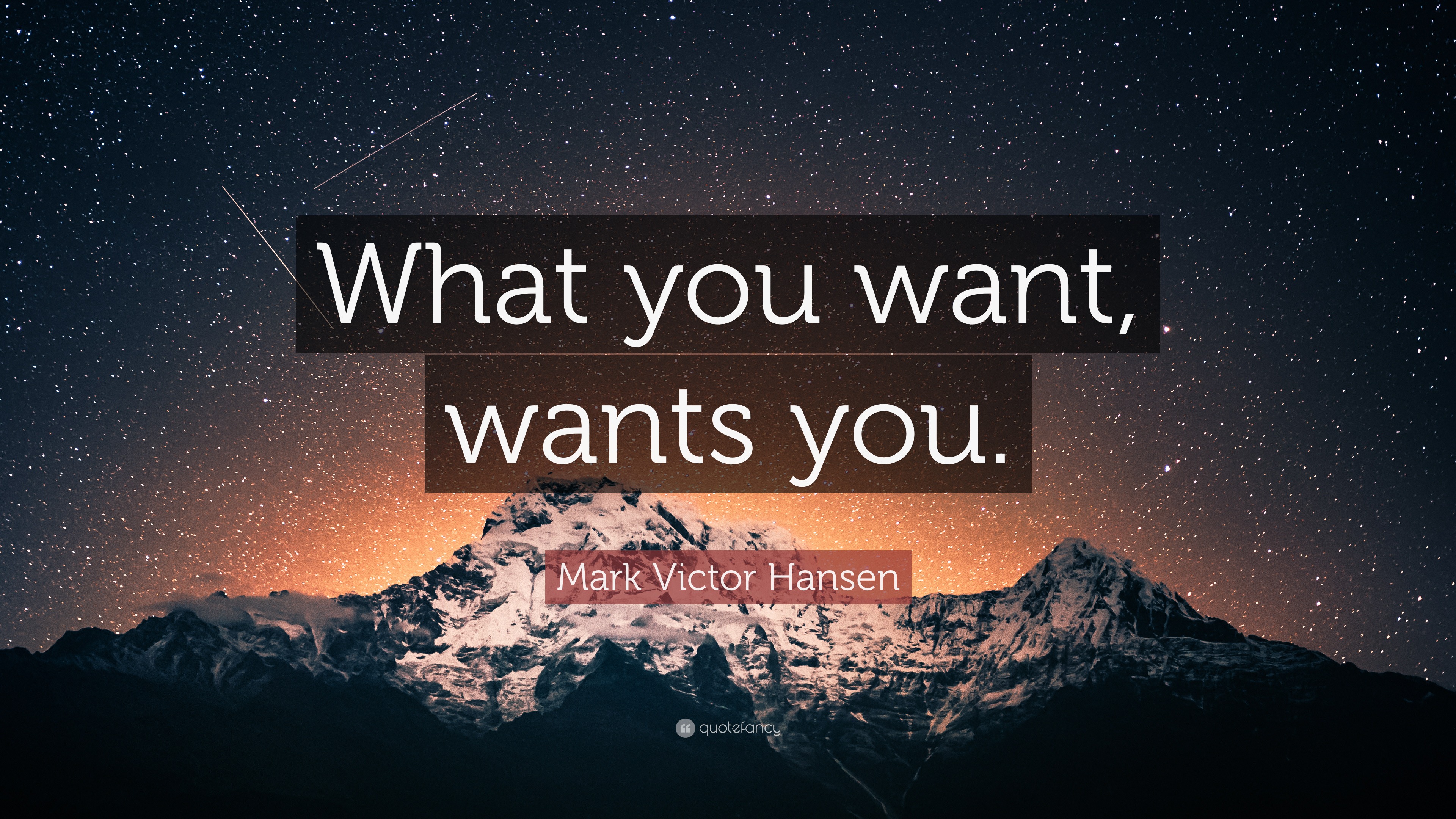 Mark Victor Hansen Quote: “What you want, wants you.”