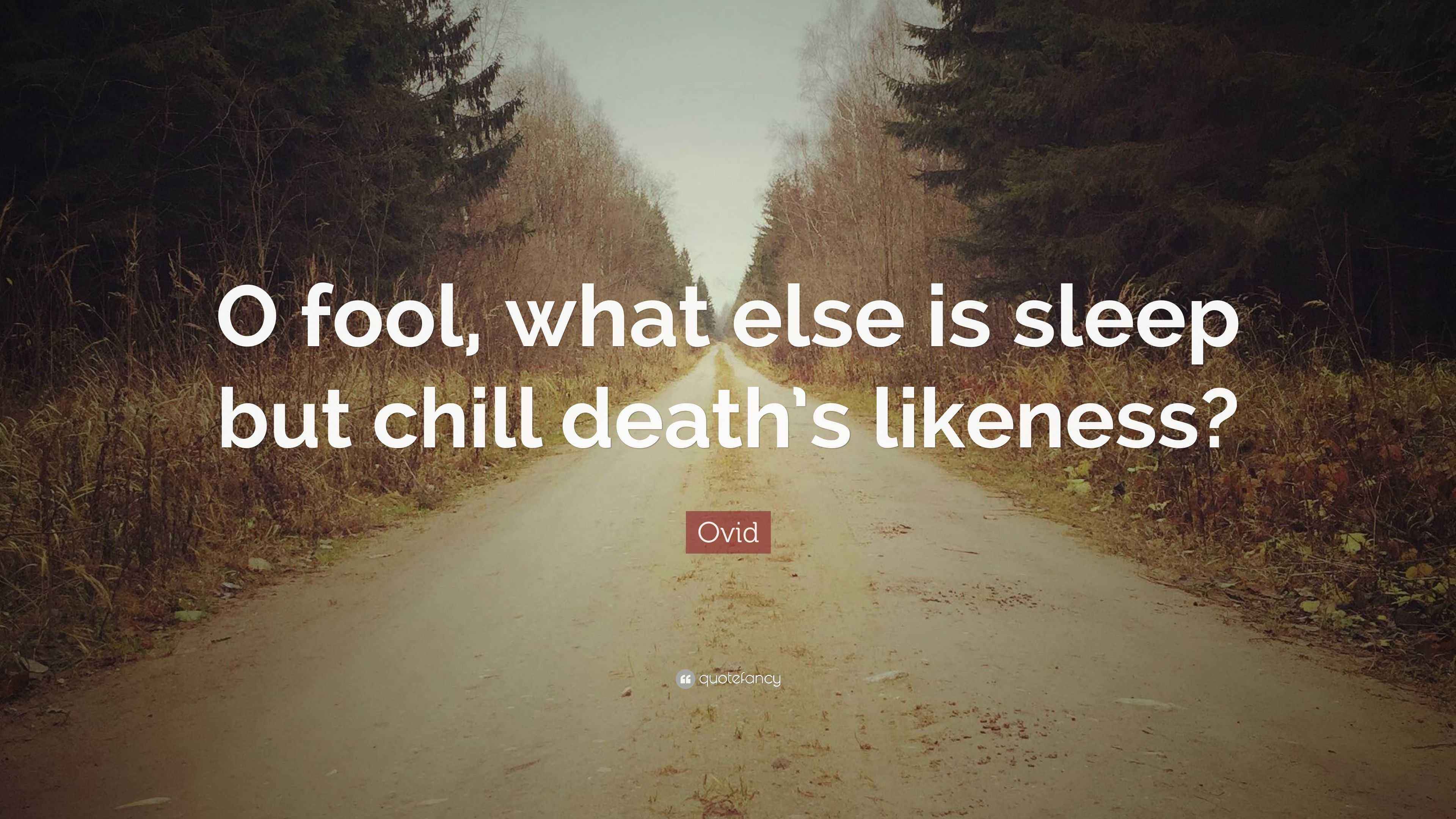 Ovid Quote “O fool, what else is sleep but chill death’s likeness?”