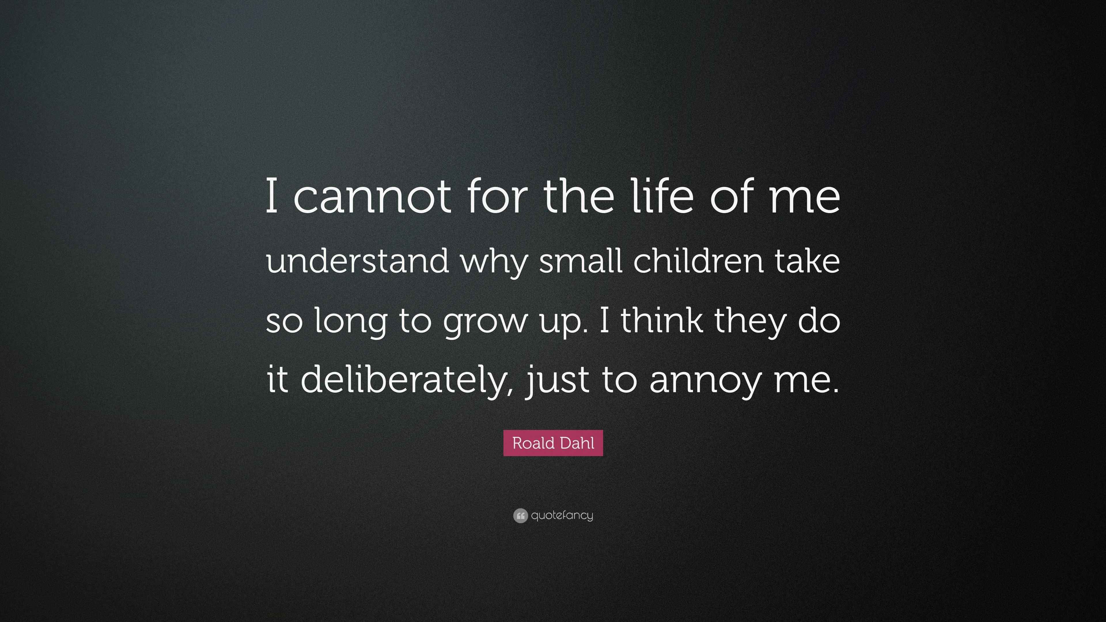 Roald Dahl Quote “I cannot for