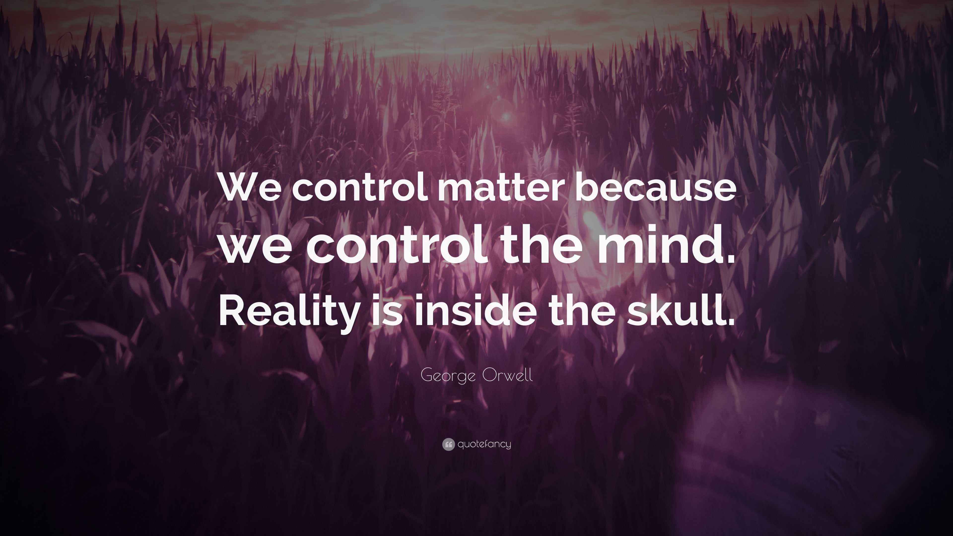 Orwell Quote “We control matter because we control the mind