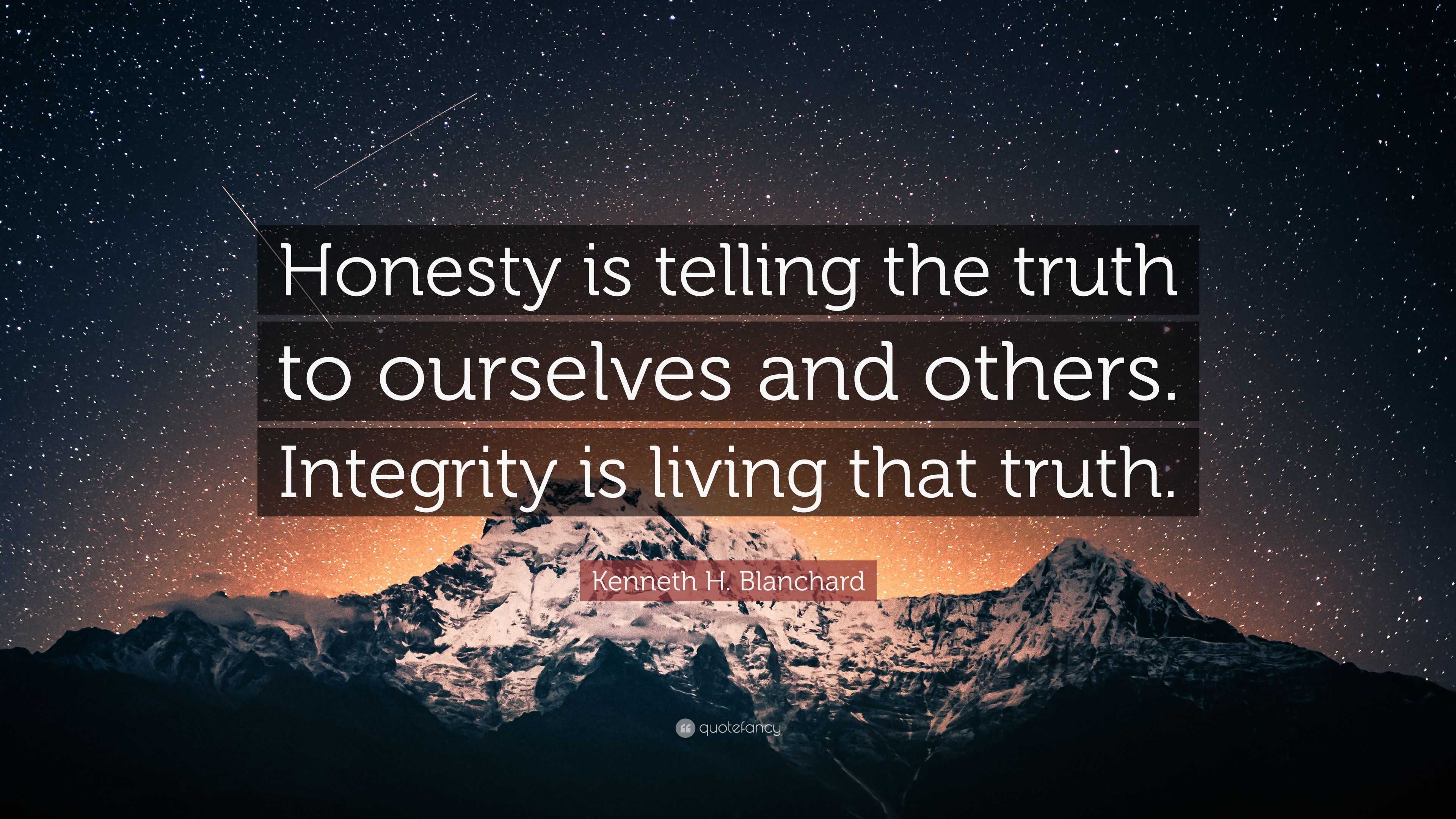 Kenneth H Blanchard Quote Honesty Is Telling The Truth To Ourselves 