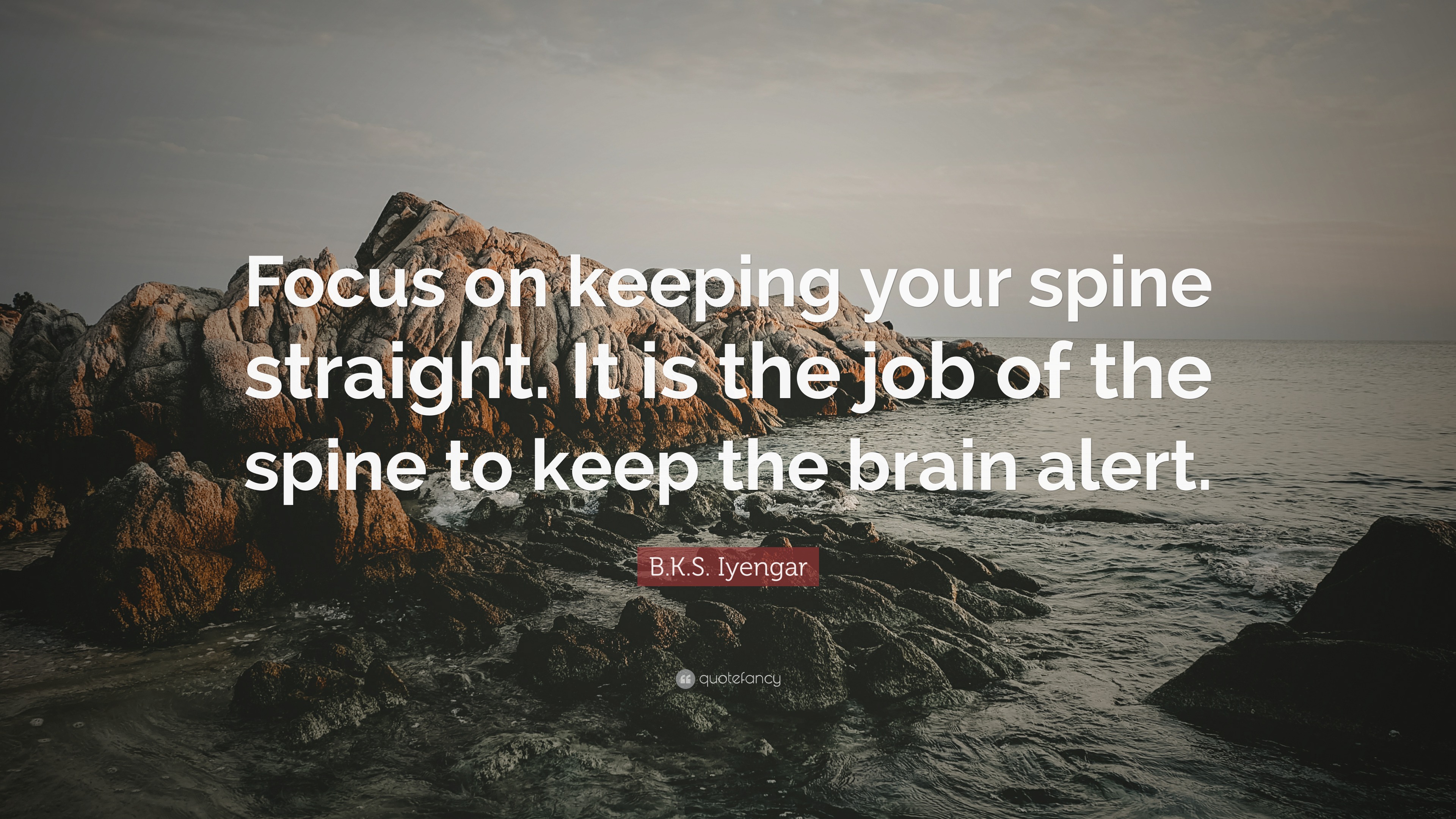 B.K.S. Iyengar Quote “Focus on keeping your spine straight. It is the