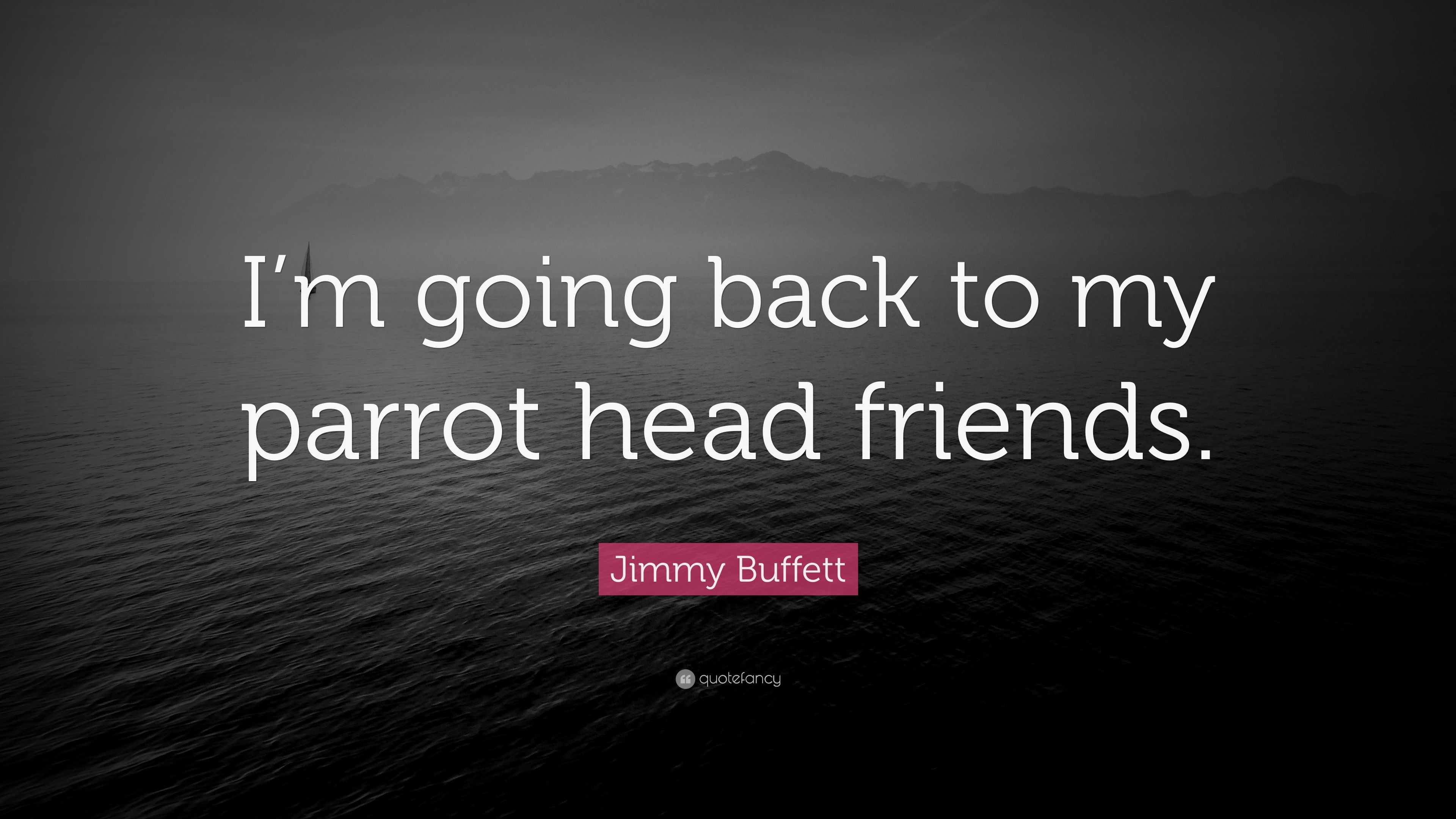 Jimmy Buffett Quote “I’m going back to my parrot head friends.”