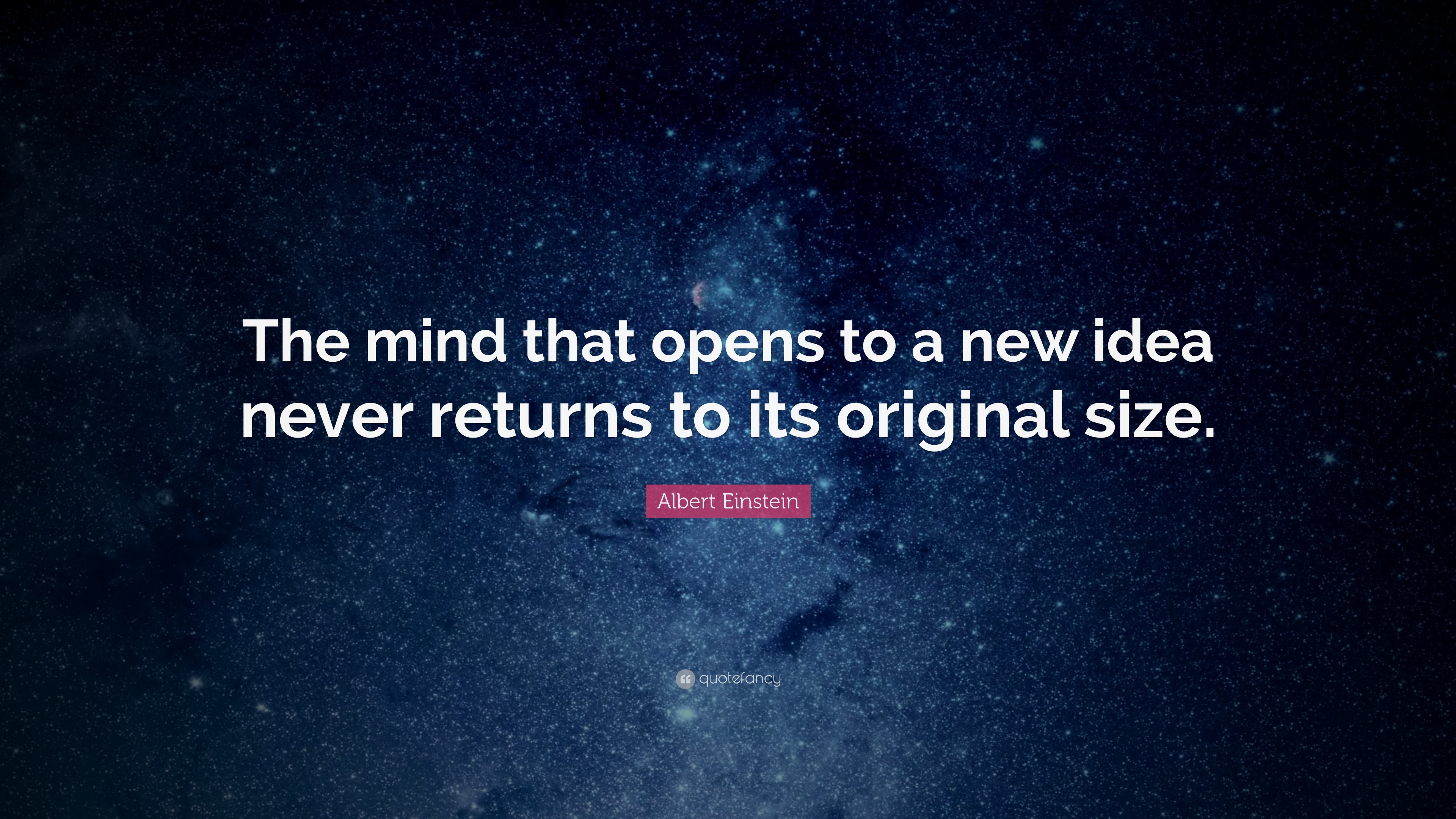 Albert Einstein Quote: “The mind that opens to a new idea never