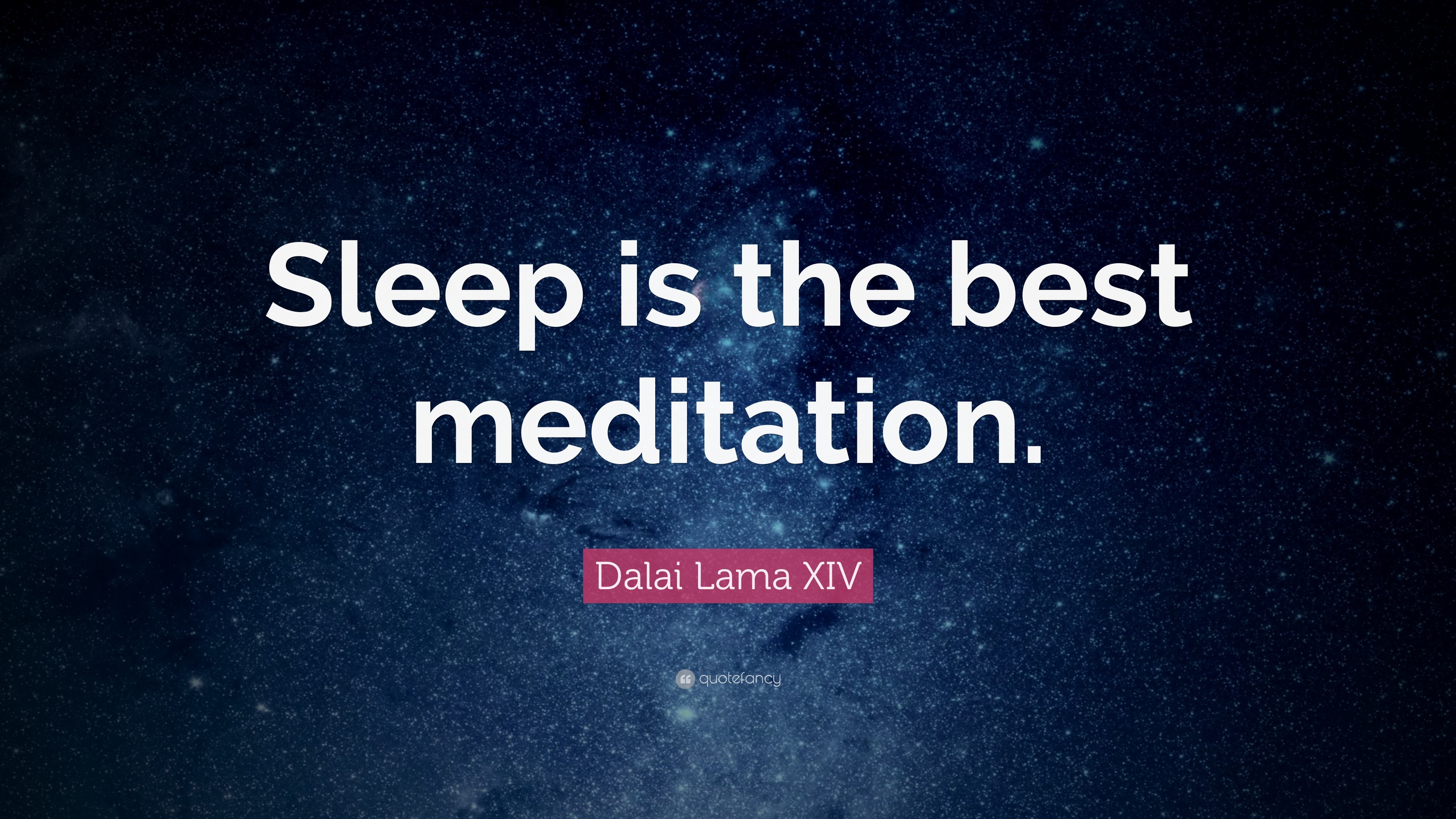 Dalai Lama XIV Quote: “Sleep is the best meditation.”