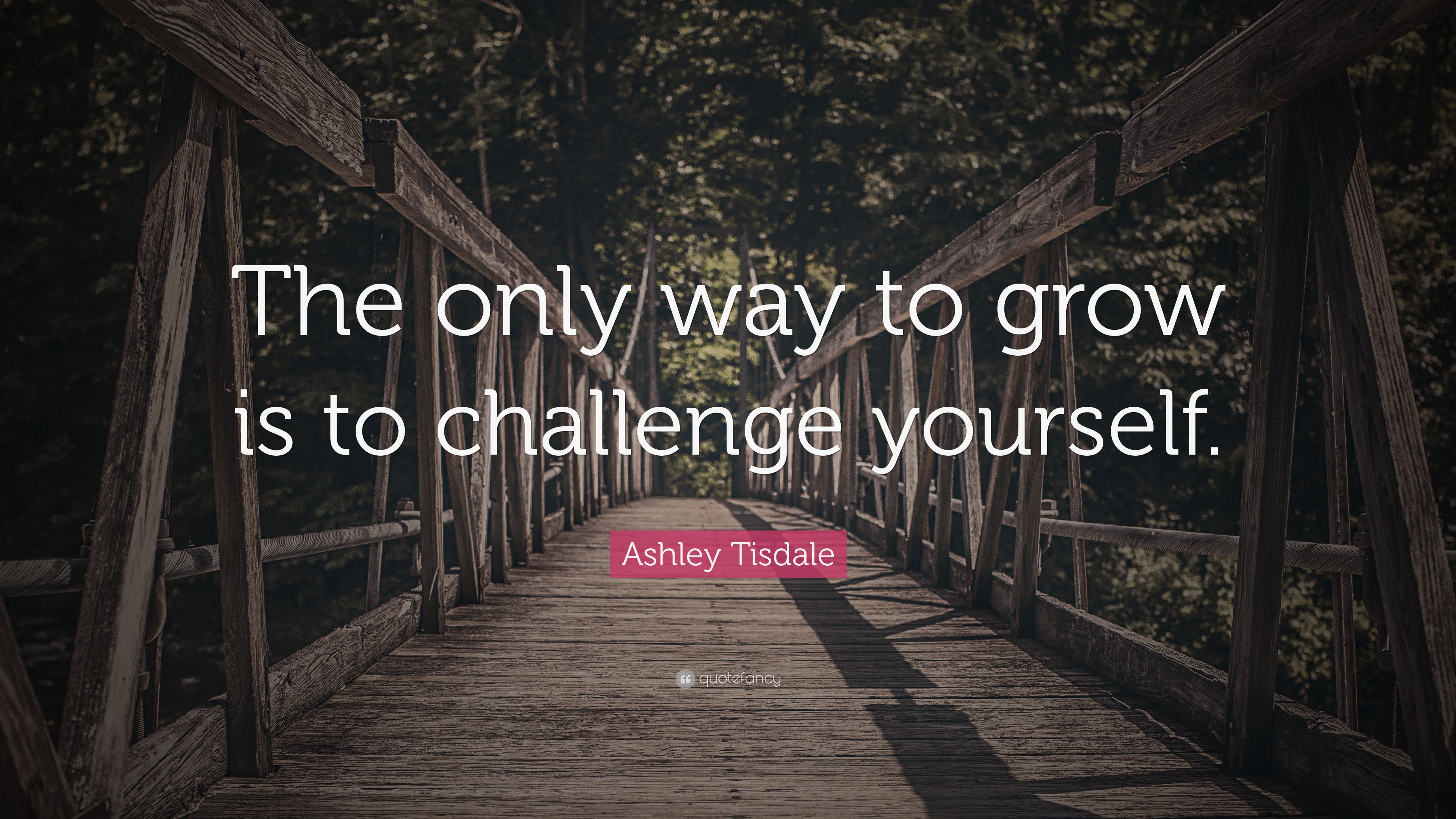Ashley Tisdale Quote: “The only way to grow is to challenge yourself.”
