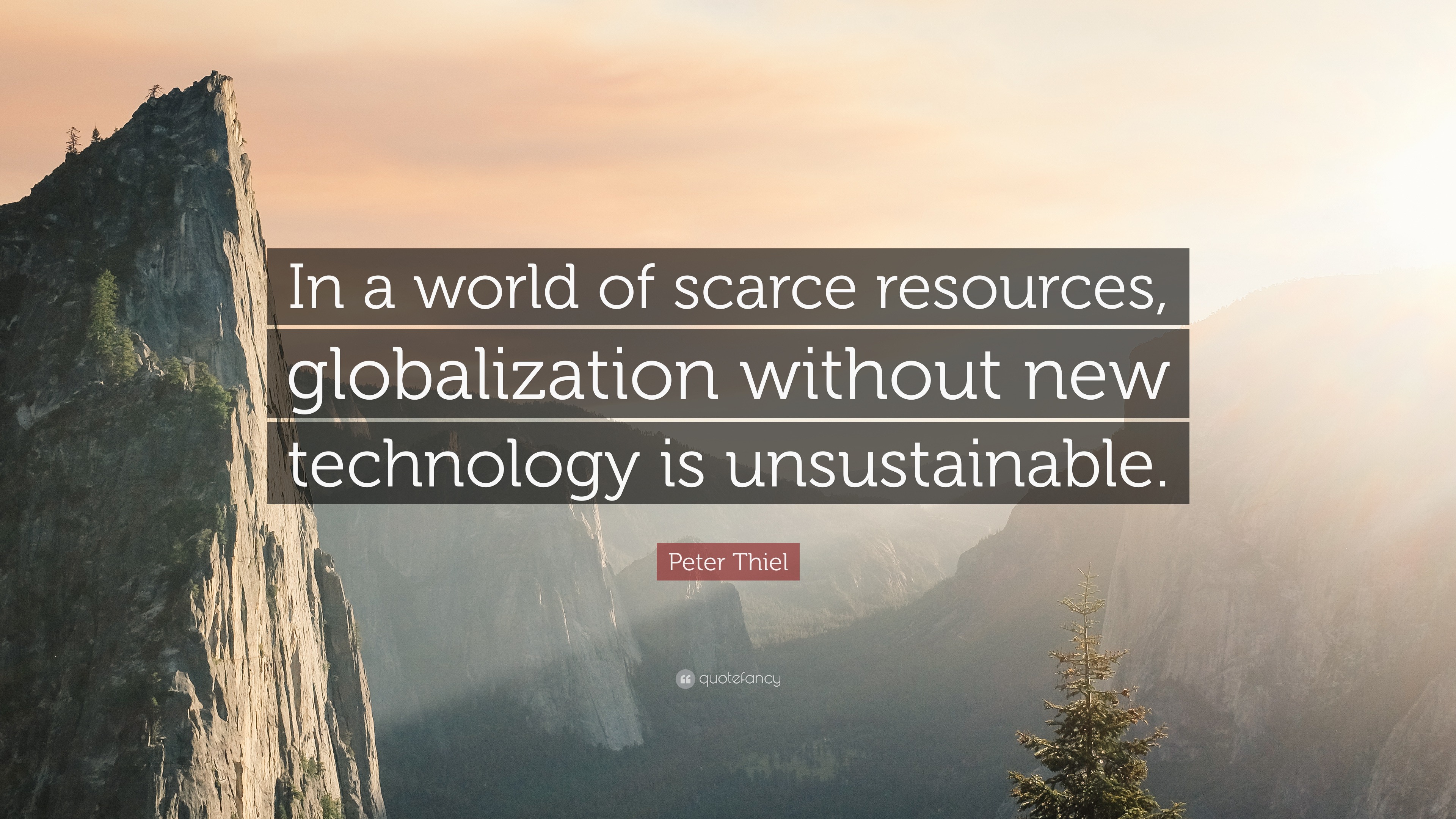 Peter Thiel Quote: “In a world of scarce resources, globalization ...