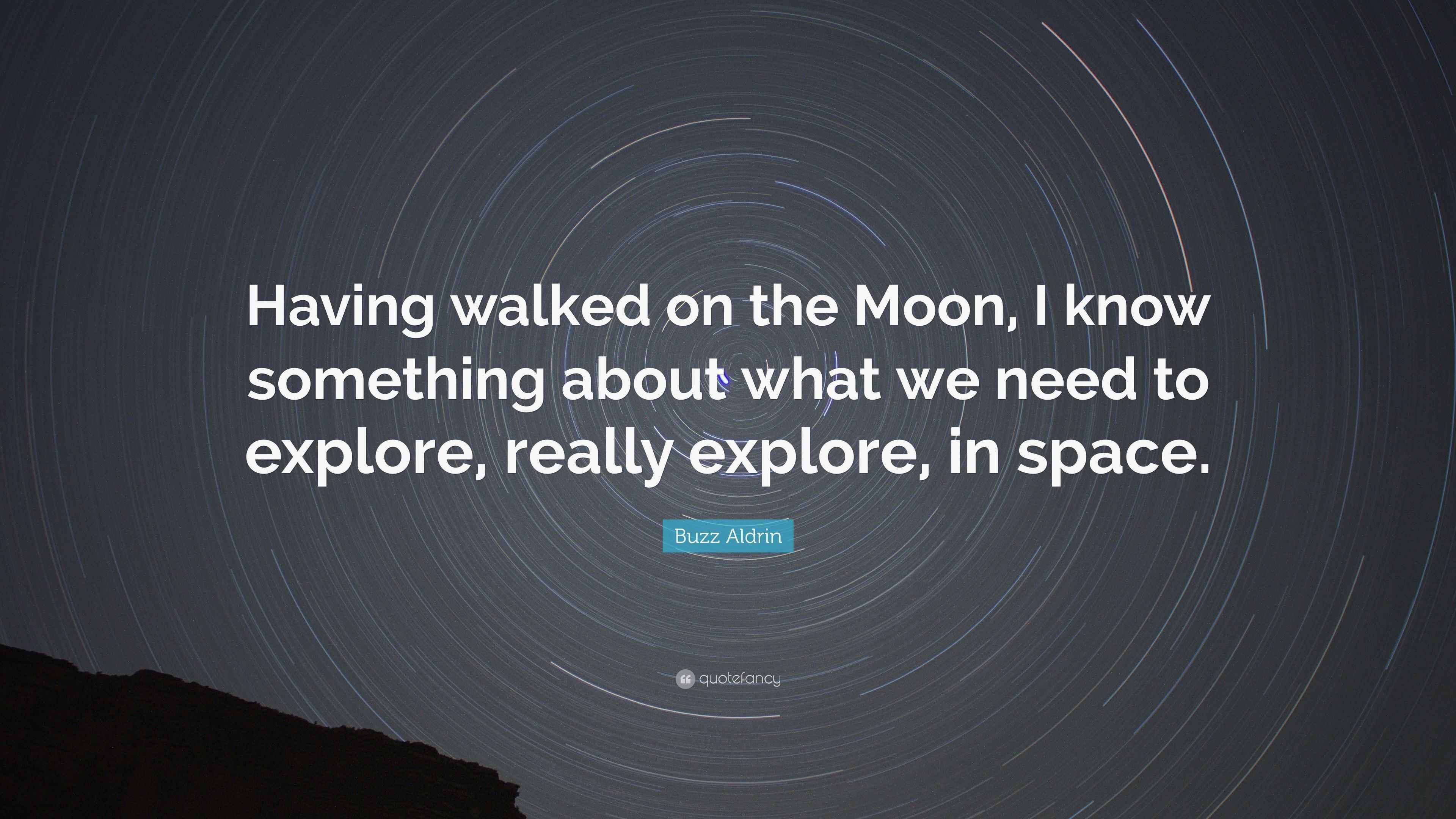 A high-resolution image of Buzz Aldrin's quote about the moon's role as a canvas for human dreams