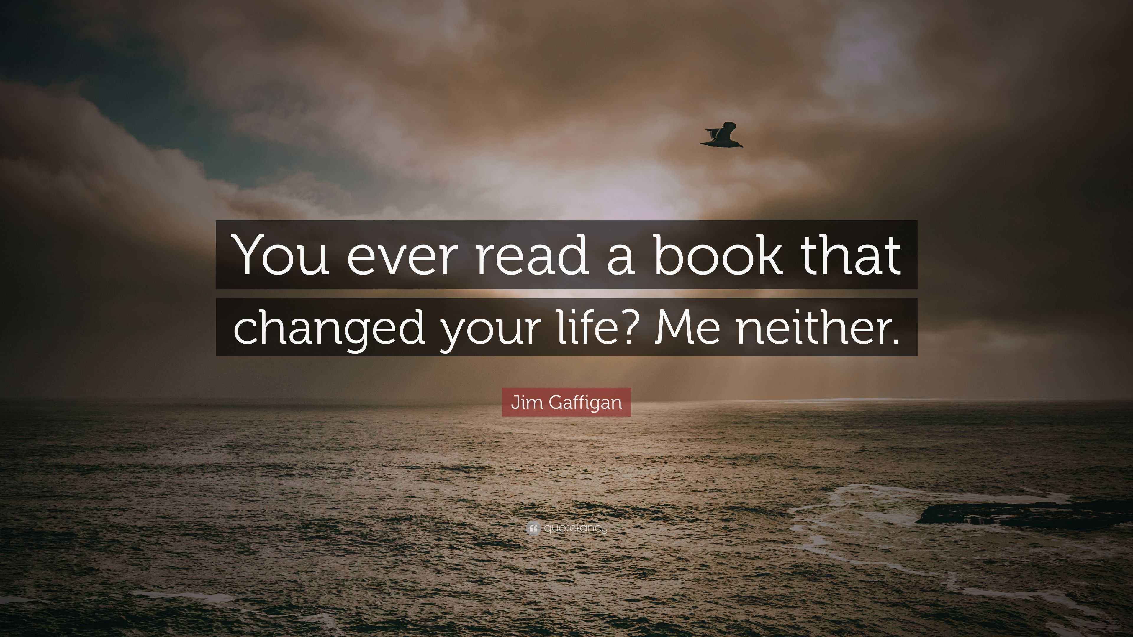 Jim Gaffigan Quote “You ever read a book that changed your life? Me