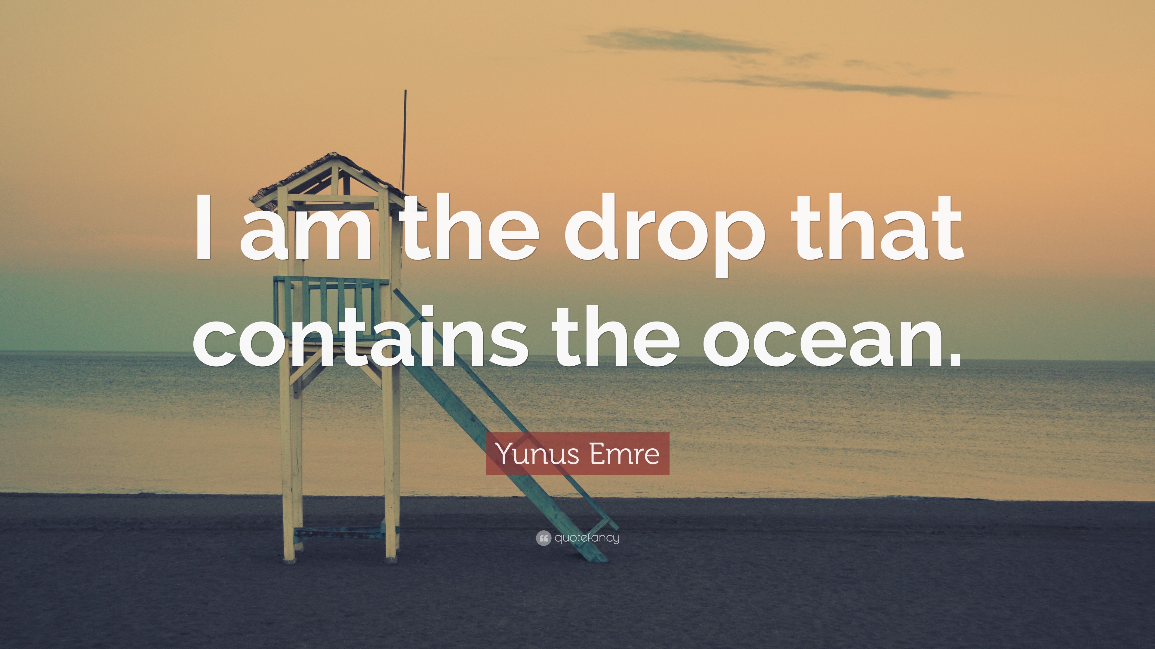 Yunus Emre Quote: “I am the drop that contains the ocean.”