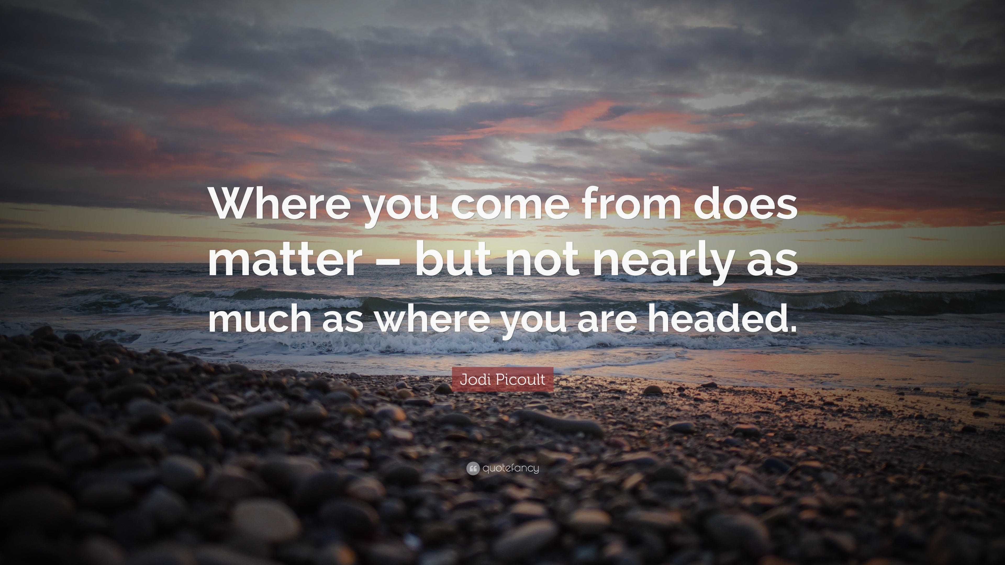 Jodi Picoult Quote: “Where you come from does matter – but not nearly ...