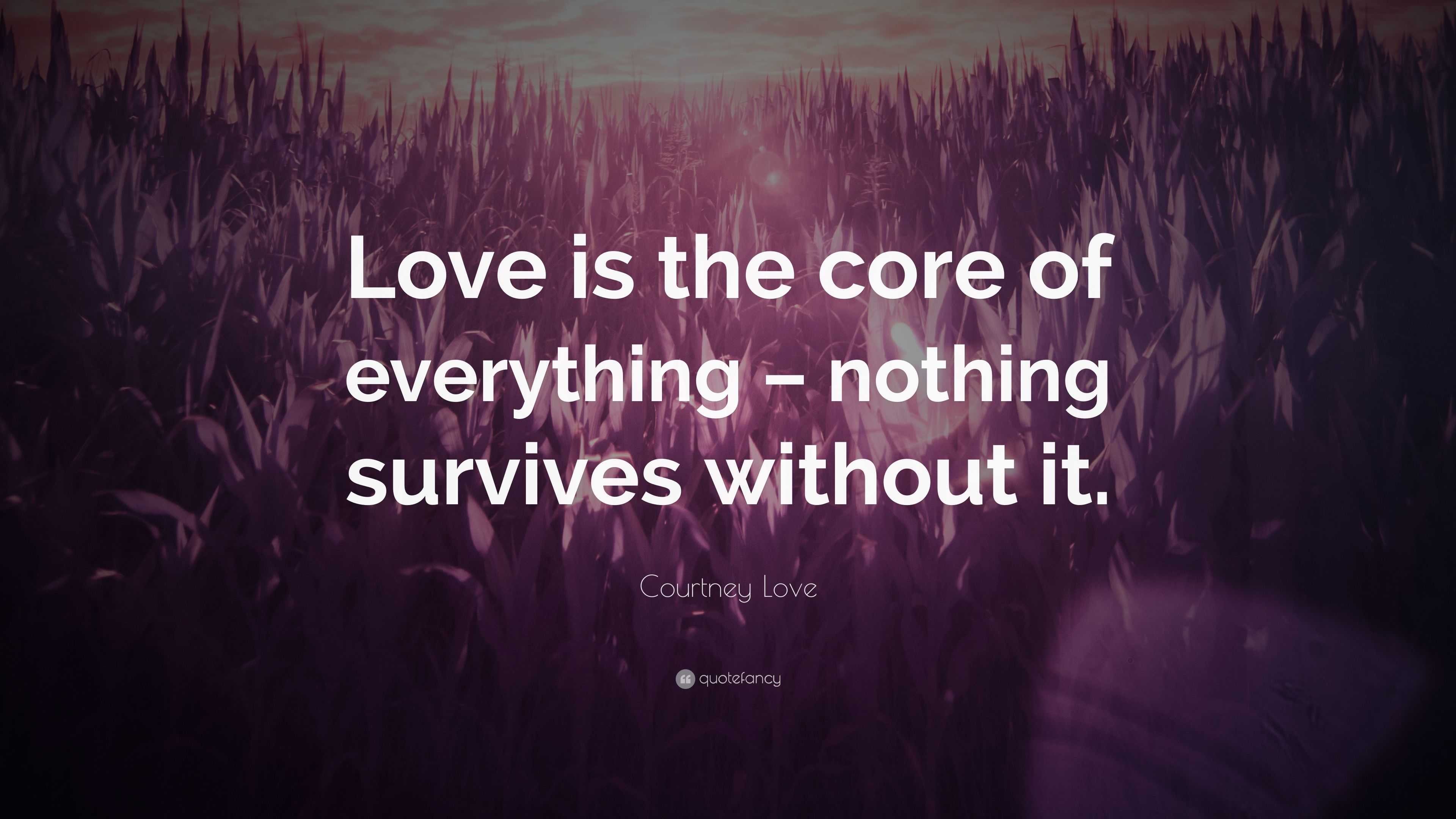 Courtney Love Quote: “Love is the core of everything – nothing survives ...