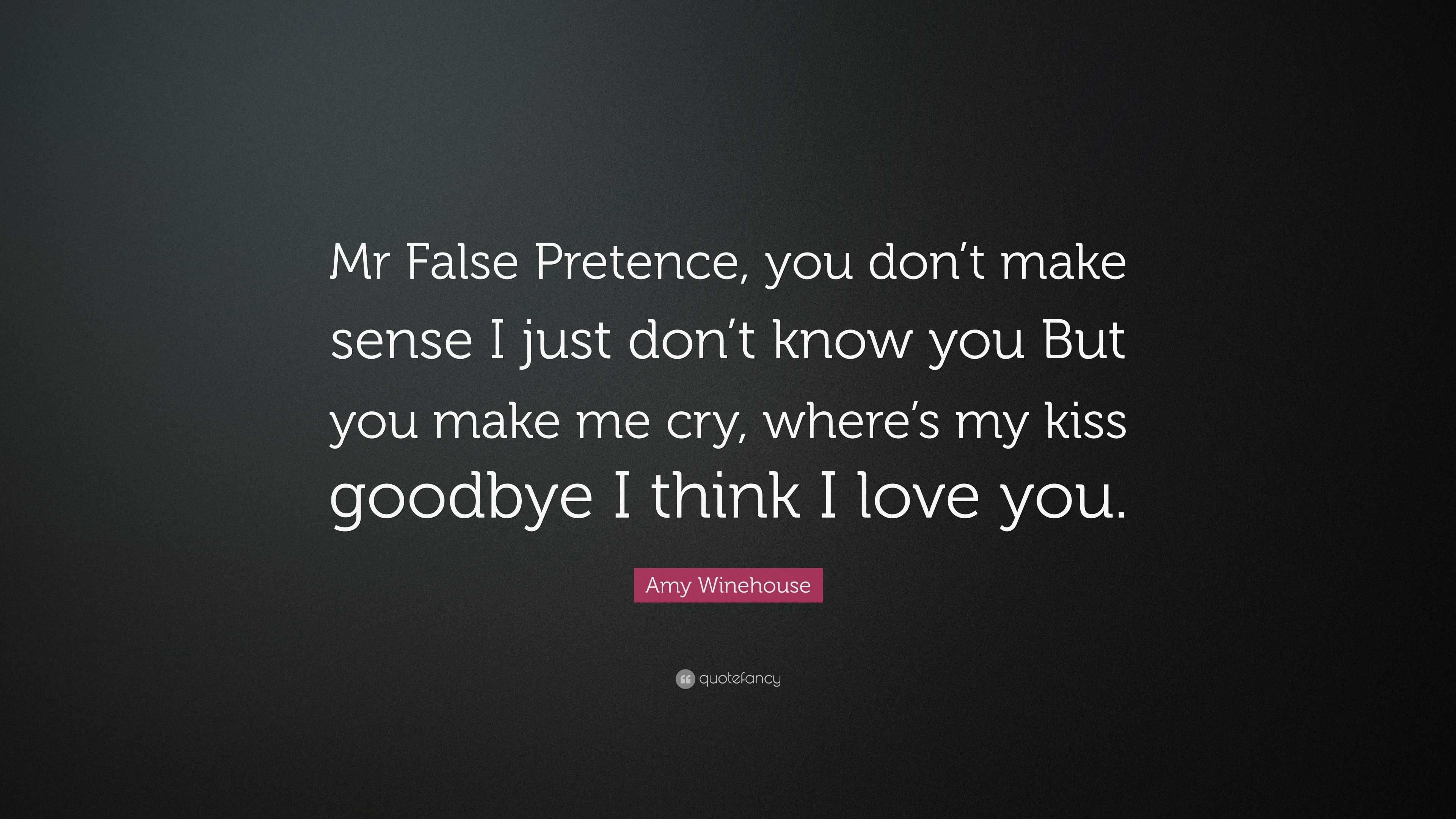 Amy Winehouse Quote “Mr False Pretence you don t make sense I