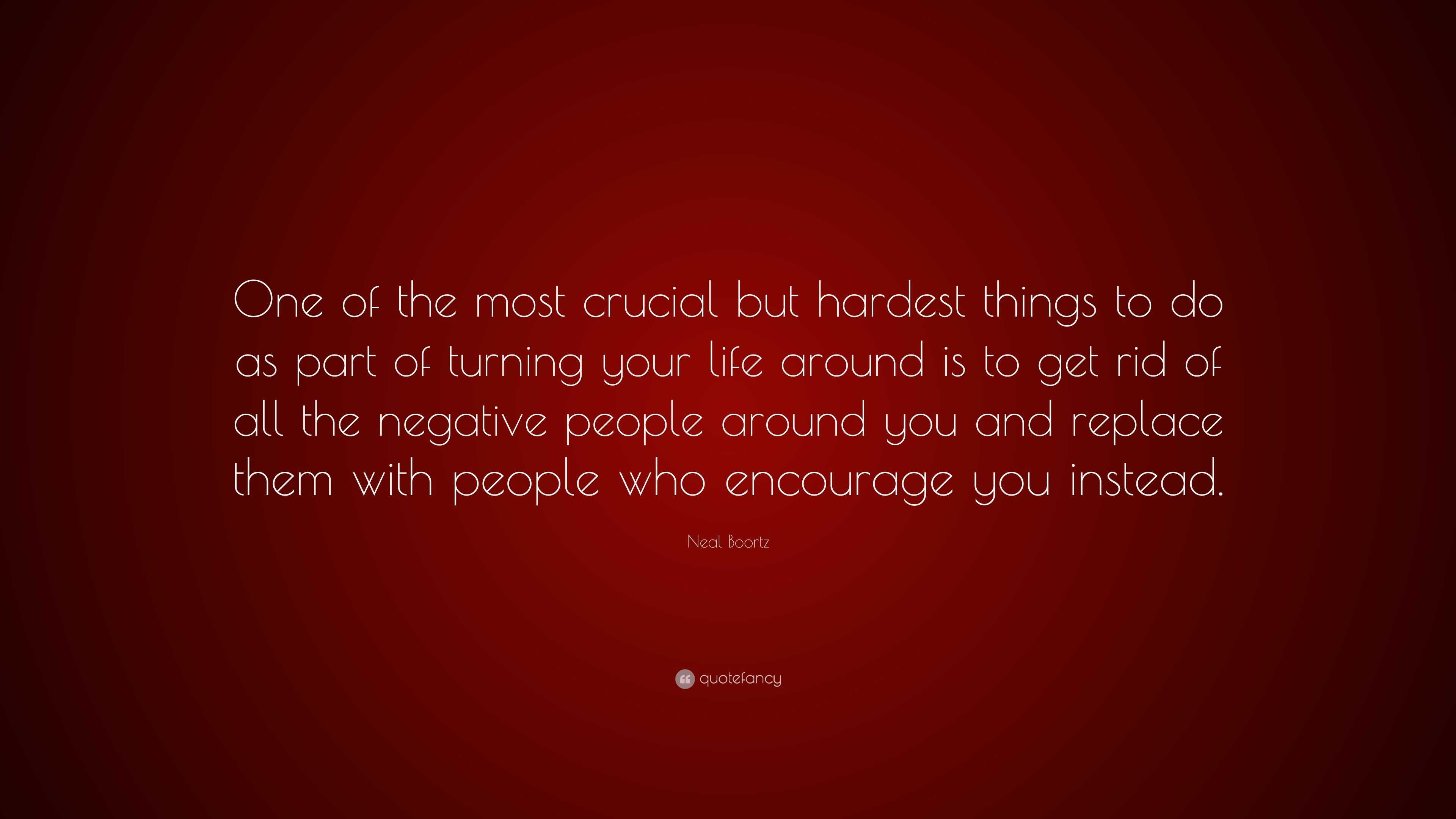 Neal Boortz Quote “ e of the most crucial but hardest things to do as