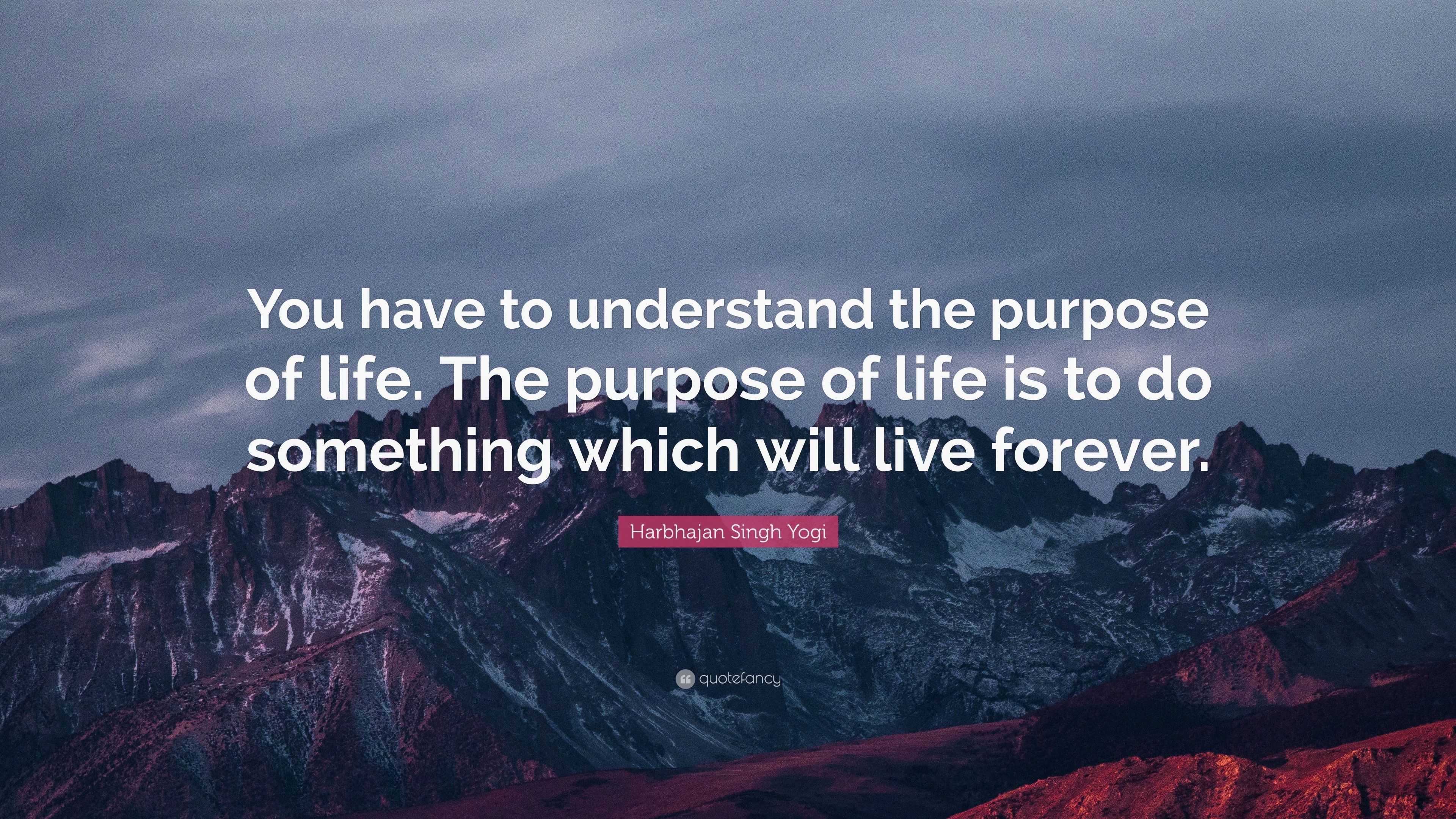 Harbhajan Singh Yogi Quote: “You have to understand the purpose of life ...