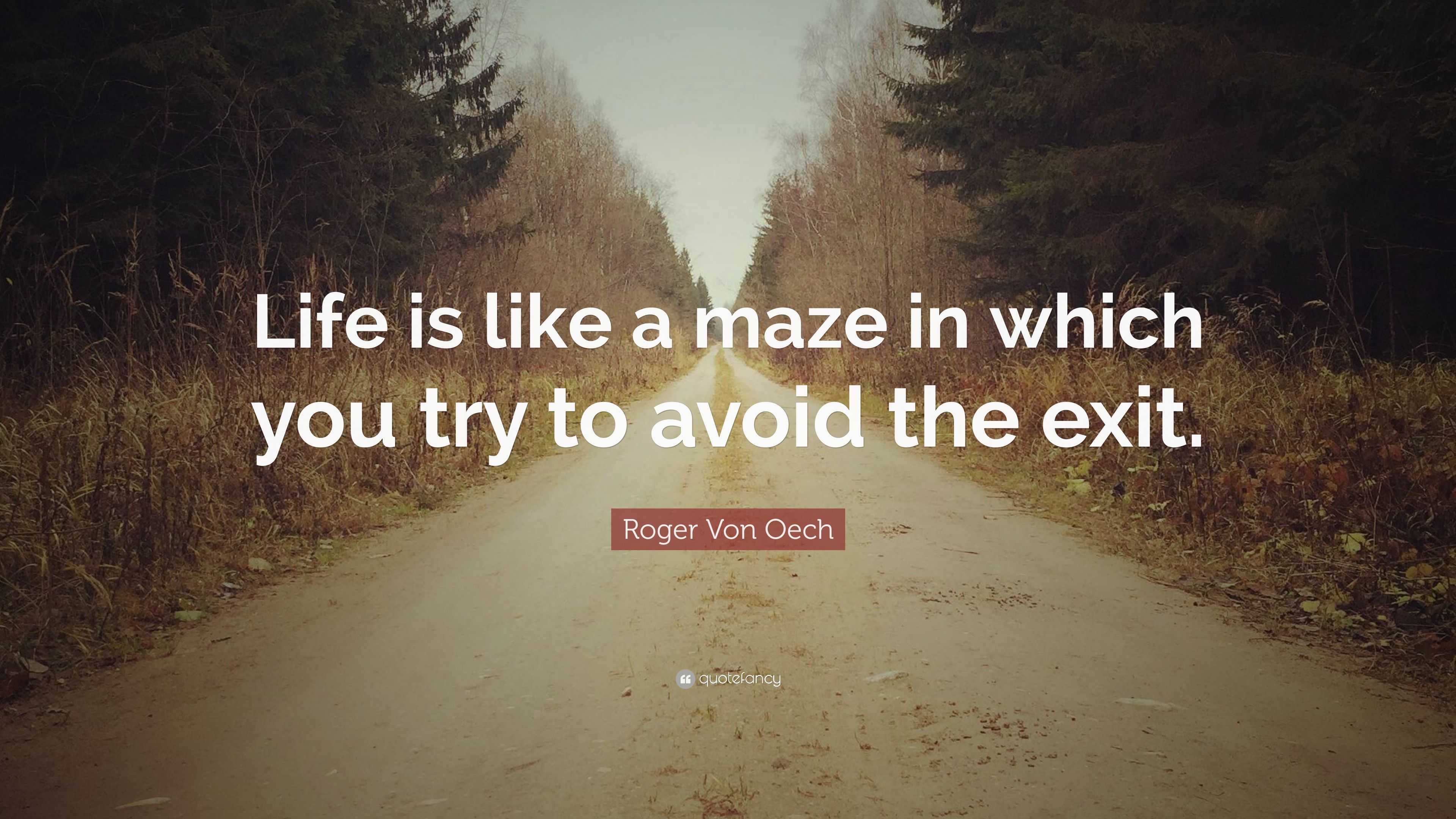 Roger Von Oech Quote “Life is like a maze in which you try to