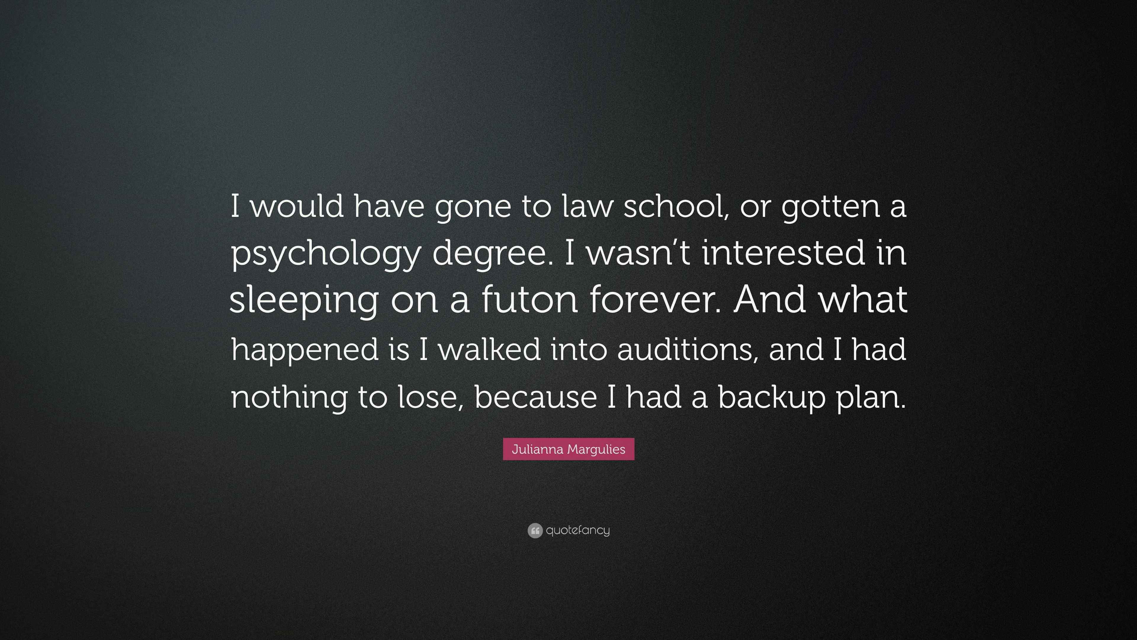Julianna Margulies Quote “I would have gone to law school, or gotten a