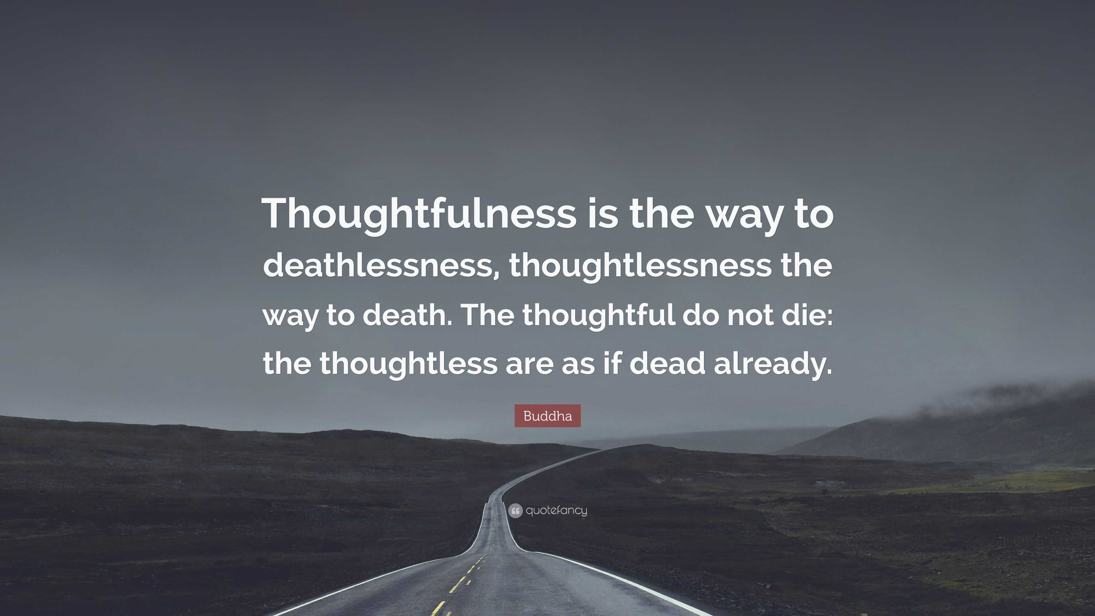 Buddha Quote: “Thoughtfulness is the way to deathlessness ...