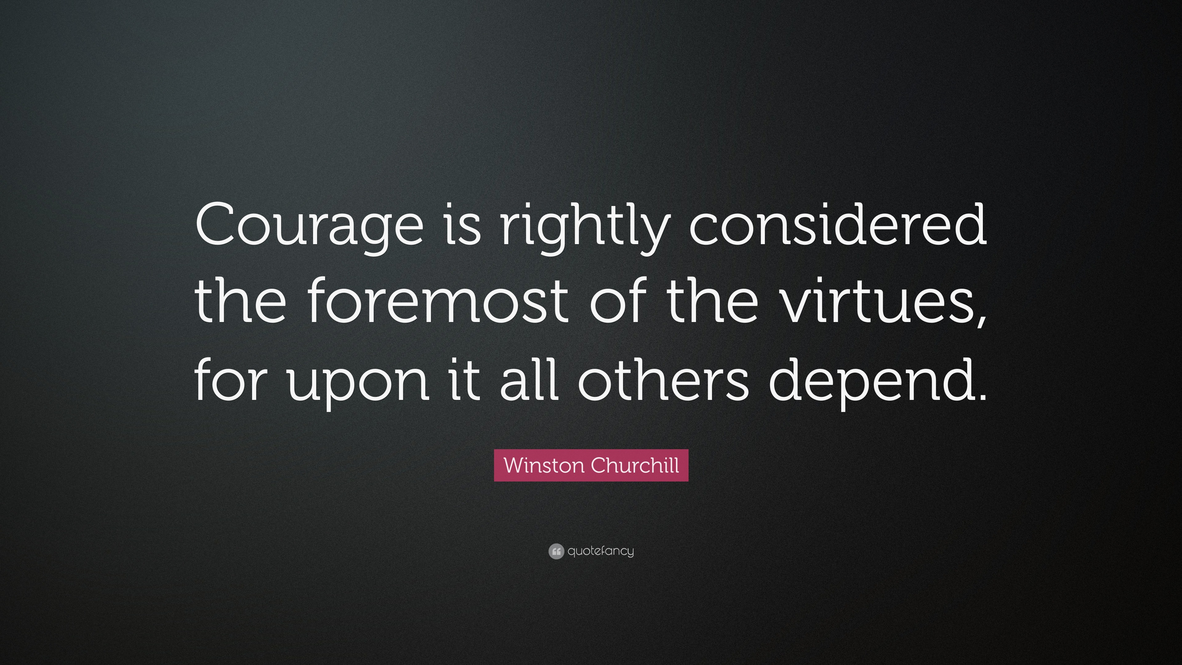 Winston Churchill Quote: “Courage is rightly considered the foremost of ...