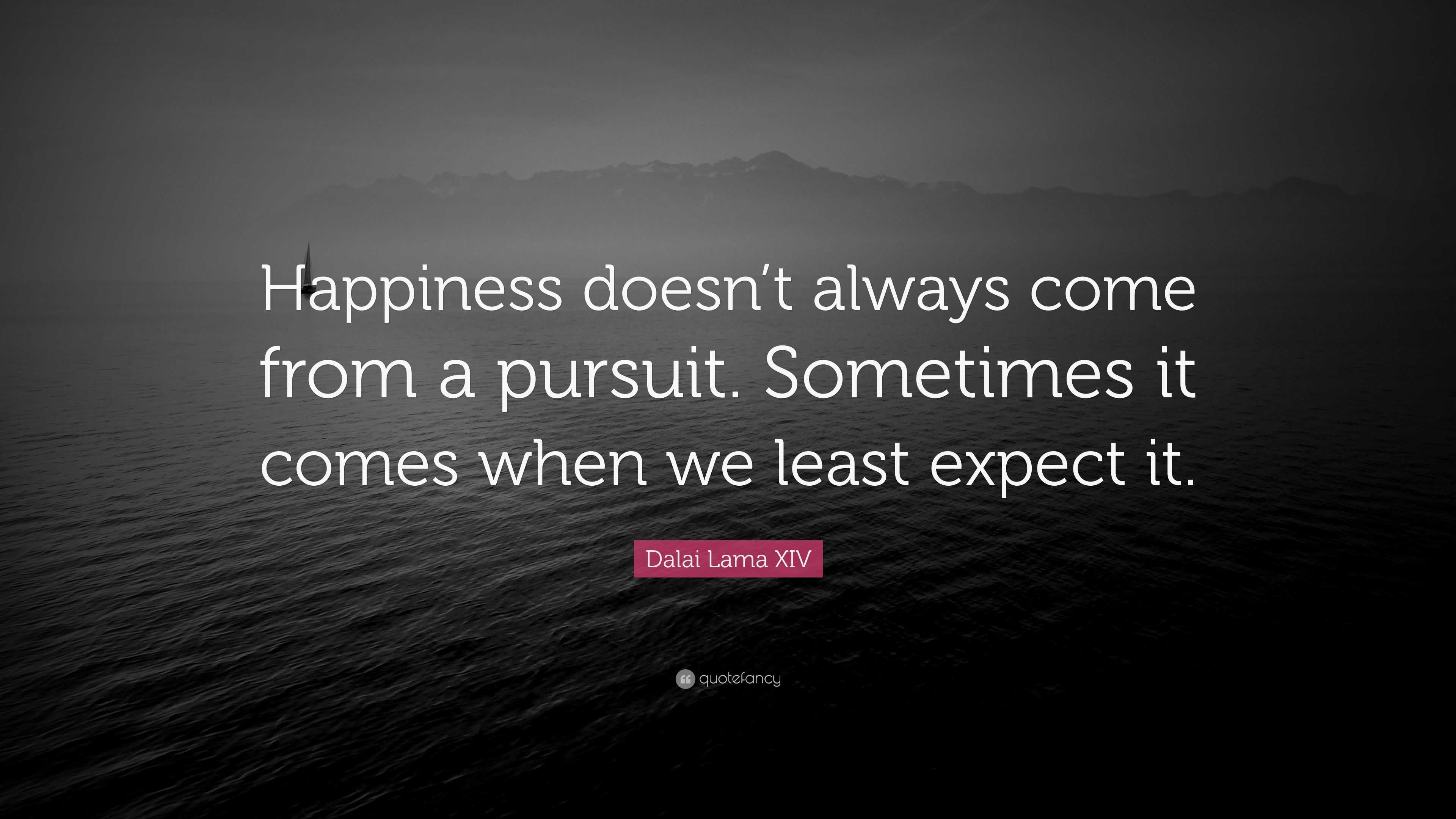 Dalai Lama XIV Quote: “Happiness Doesn’t Always Come From A Pursuit ...