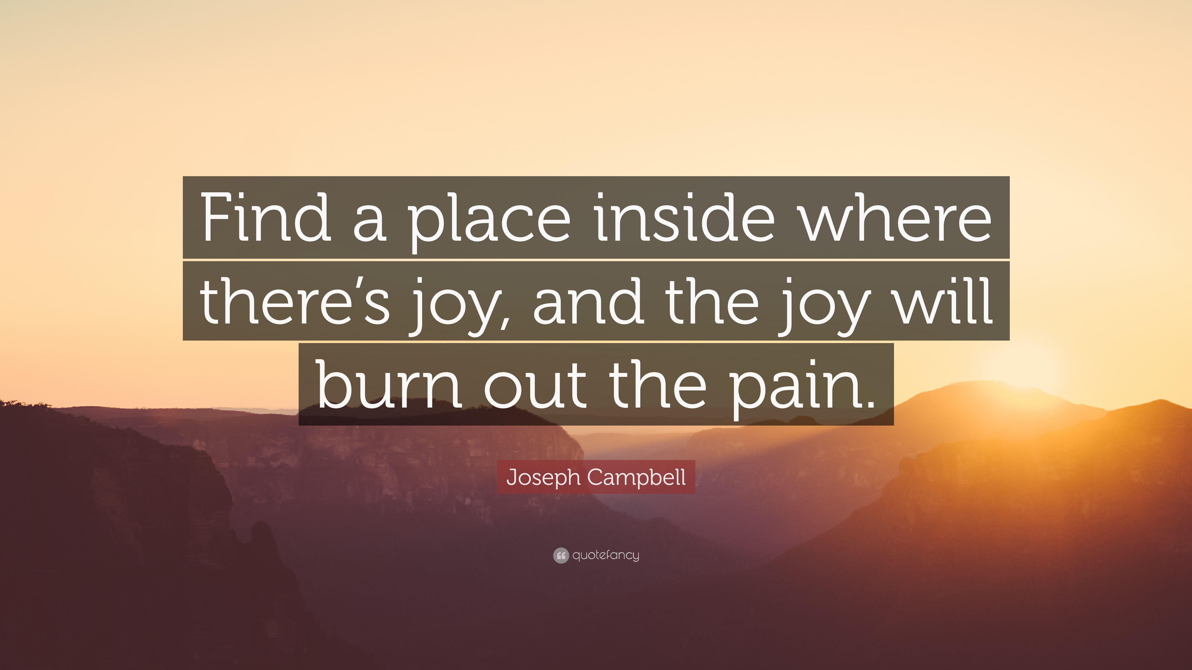 27842 Joseph Campbell Quote Find a place inside where there s joy and