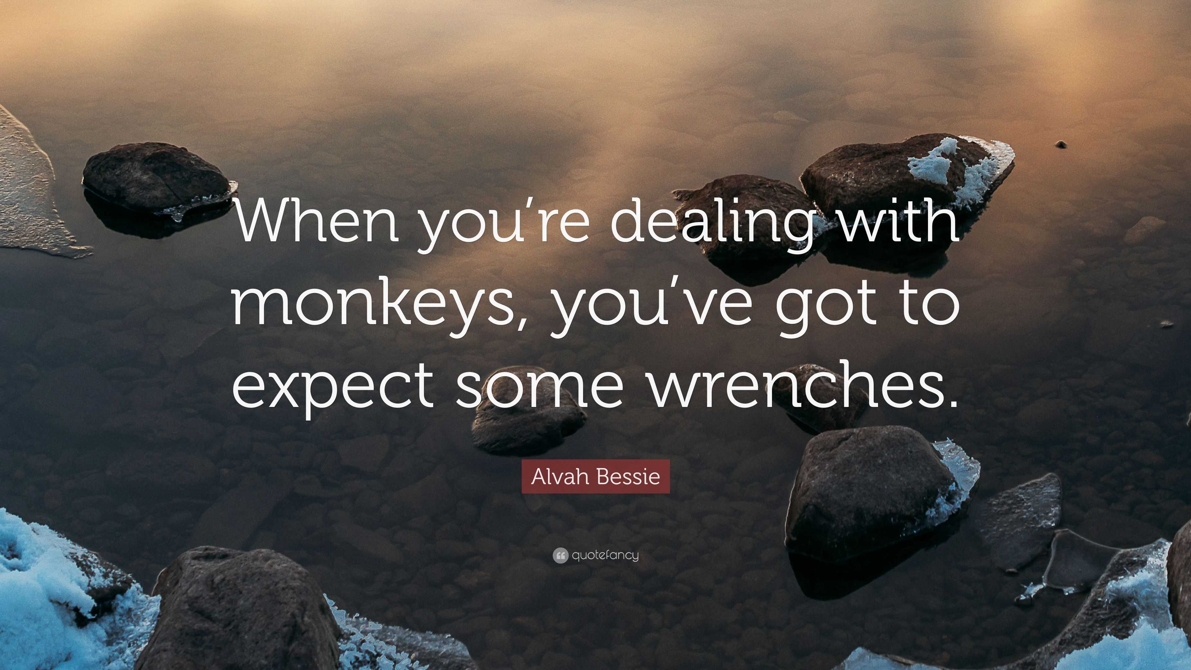 Alvah Bessie Quote: “When you’re dealing with monkeys, you’ve got to ...