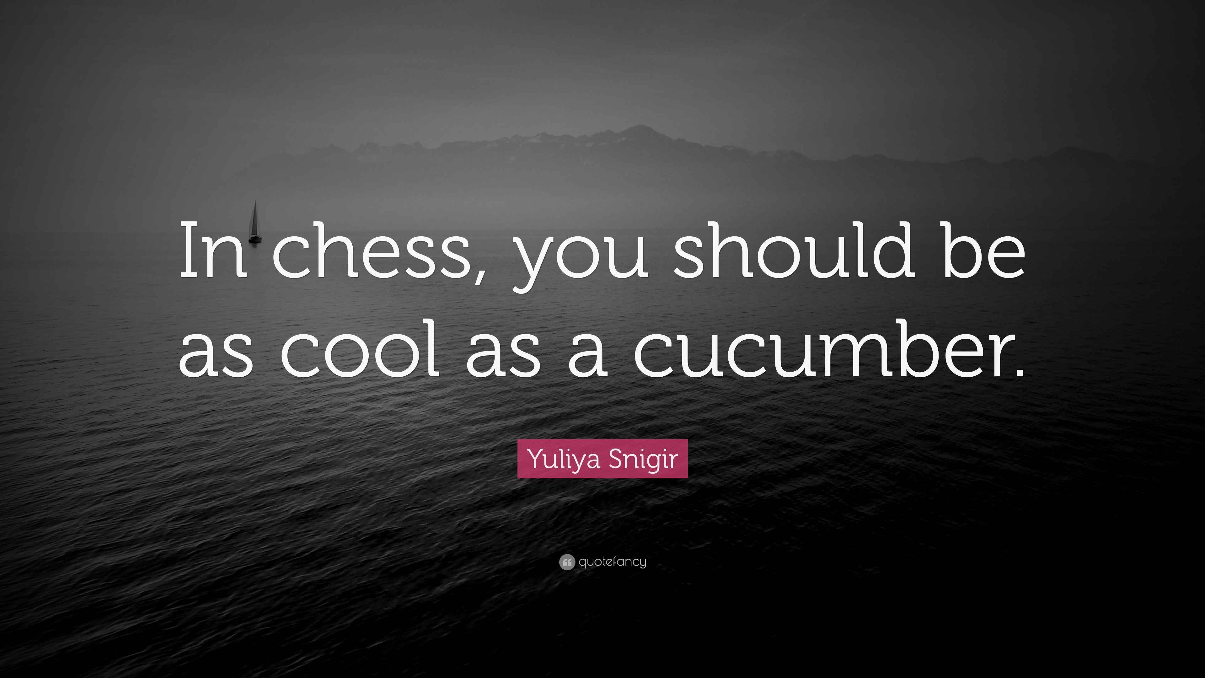 Yuliya Snigir Quote: “In chess, you should be as cool as a cucumber.”, image size:3840x2160