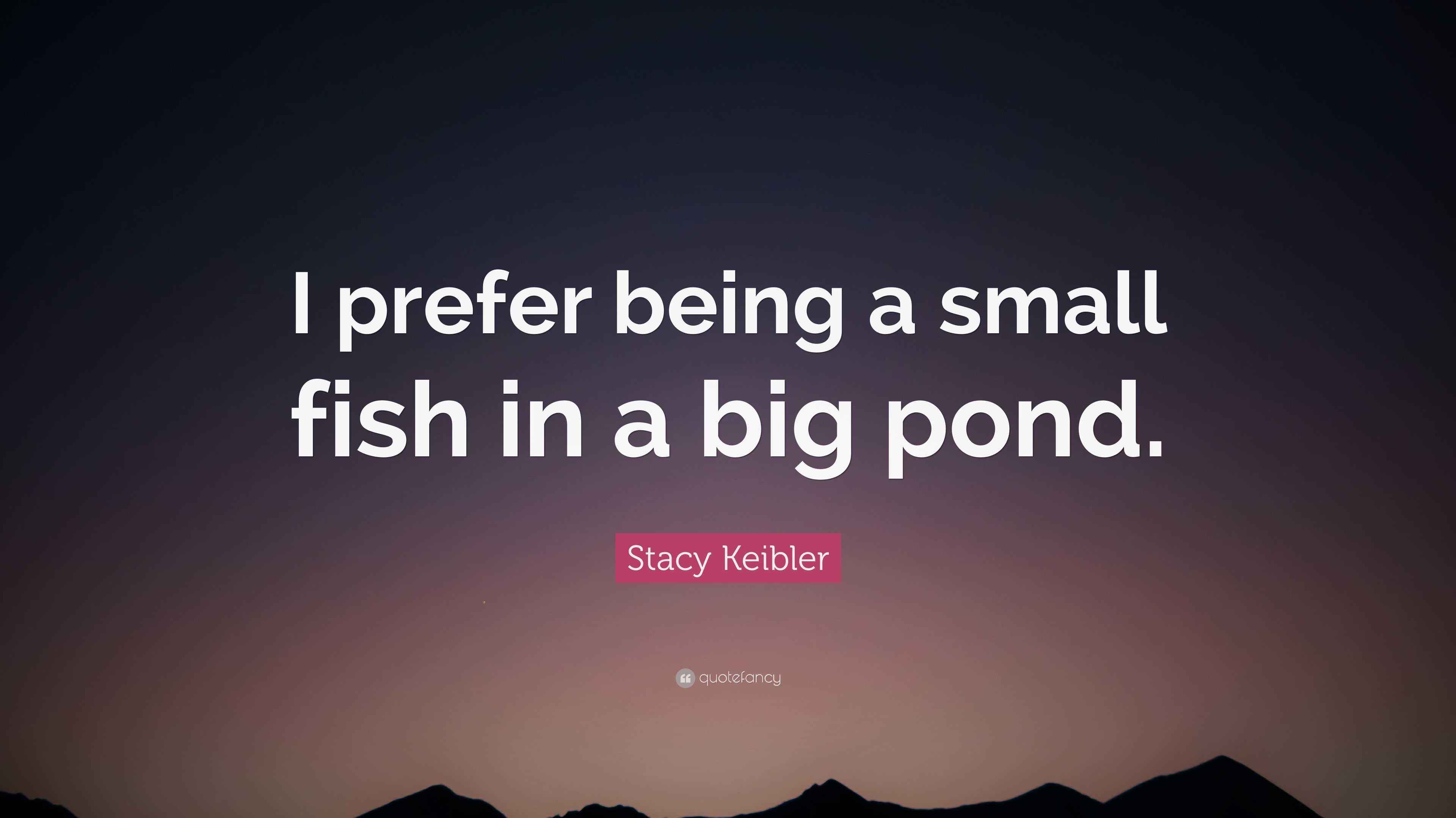 Stacy Keibler Quote “I prefer being a small fish in a big pond.”
