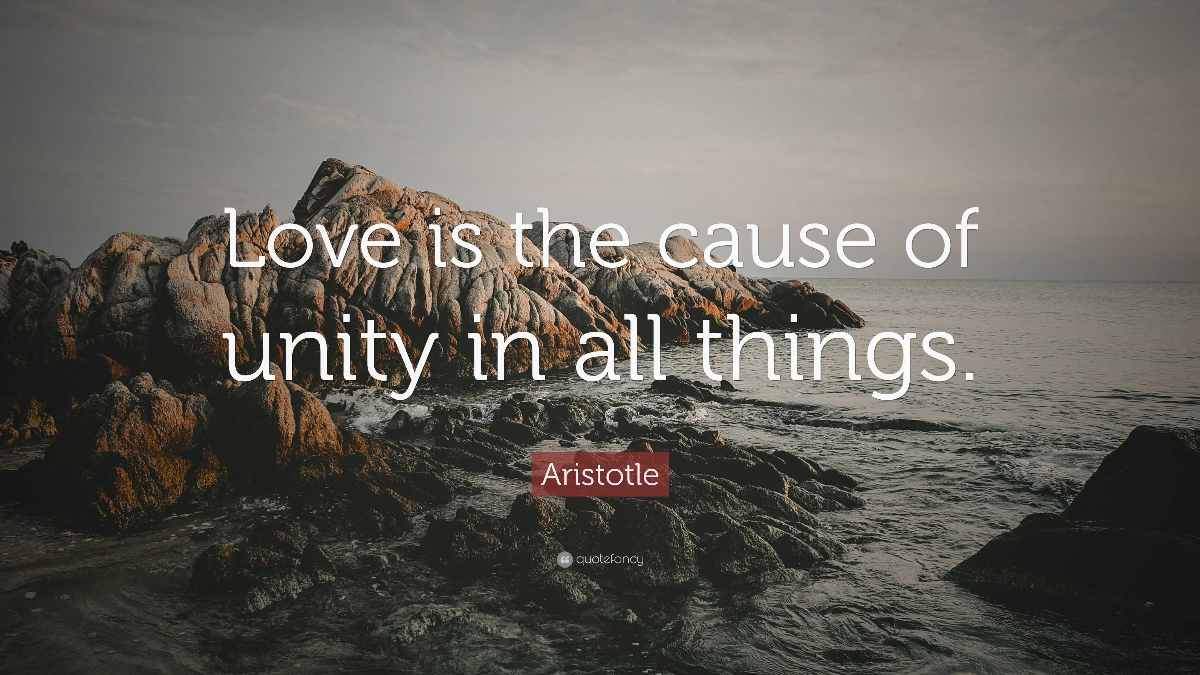 Aristotle Quote “Love is the cause of unity in all things.”