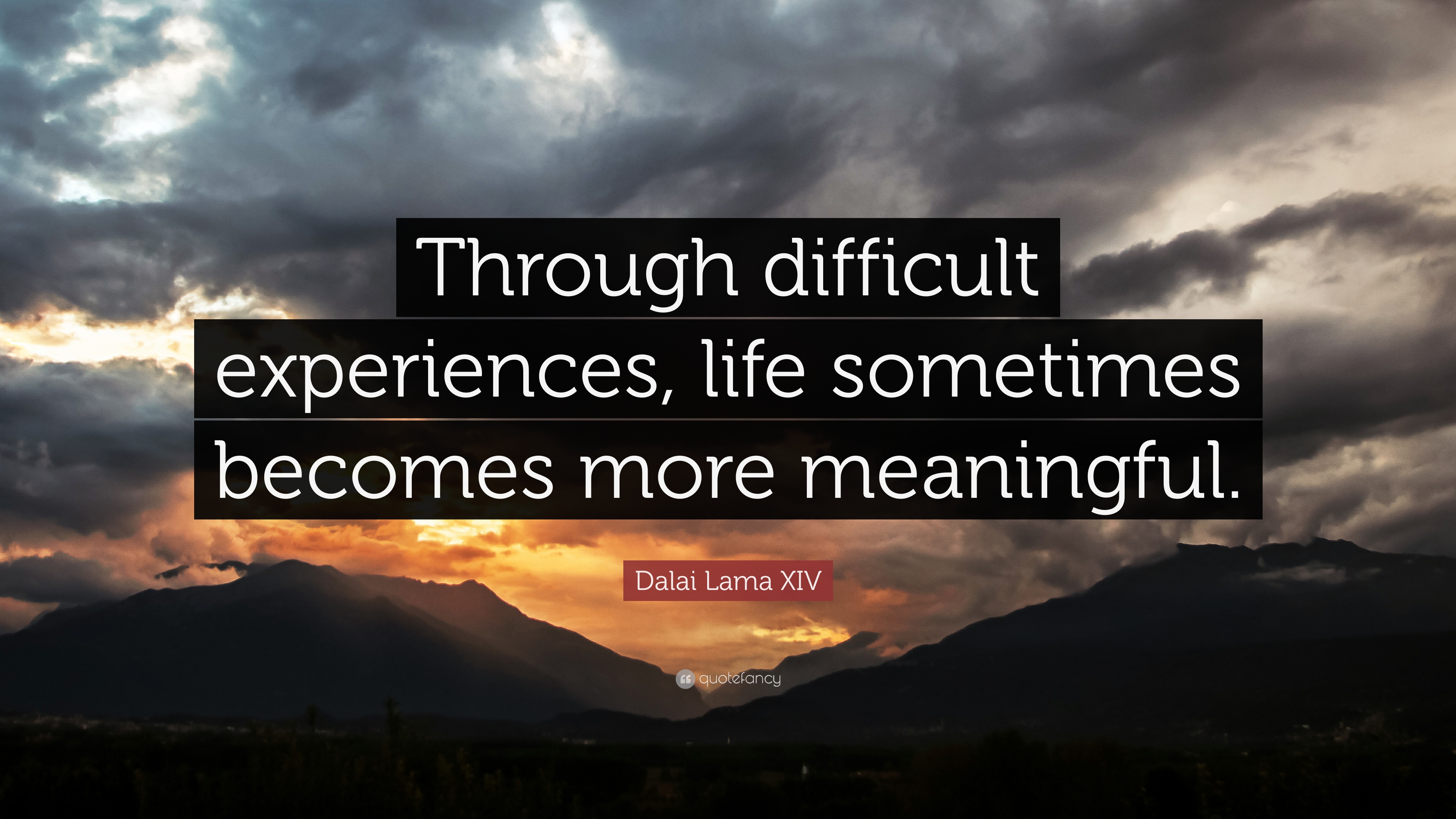 Dalai Lama XIV Quote: “Through difficult experiences, life sometimes ...