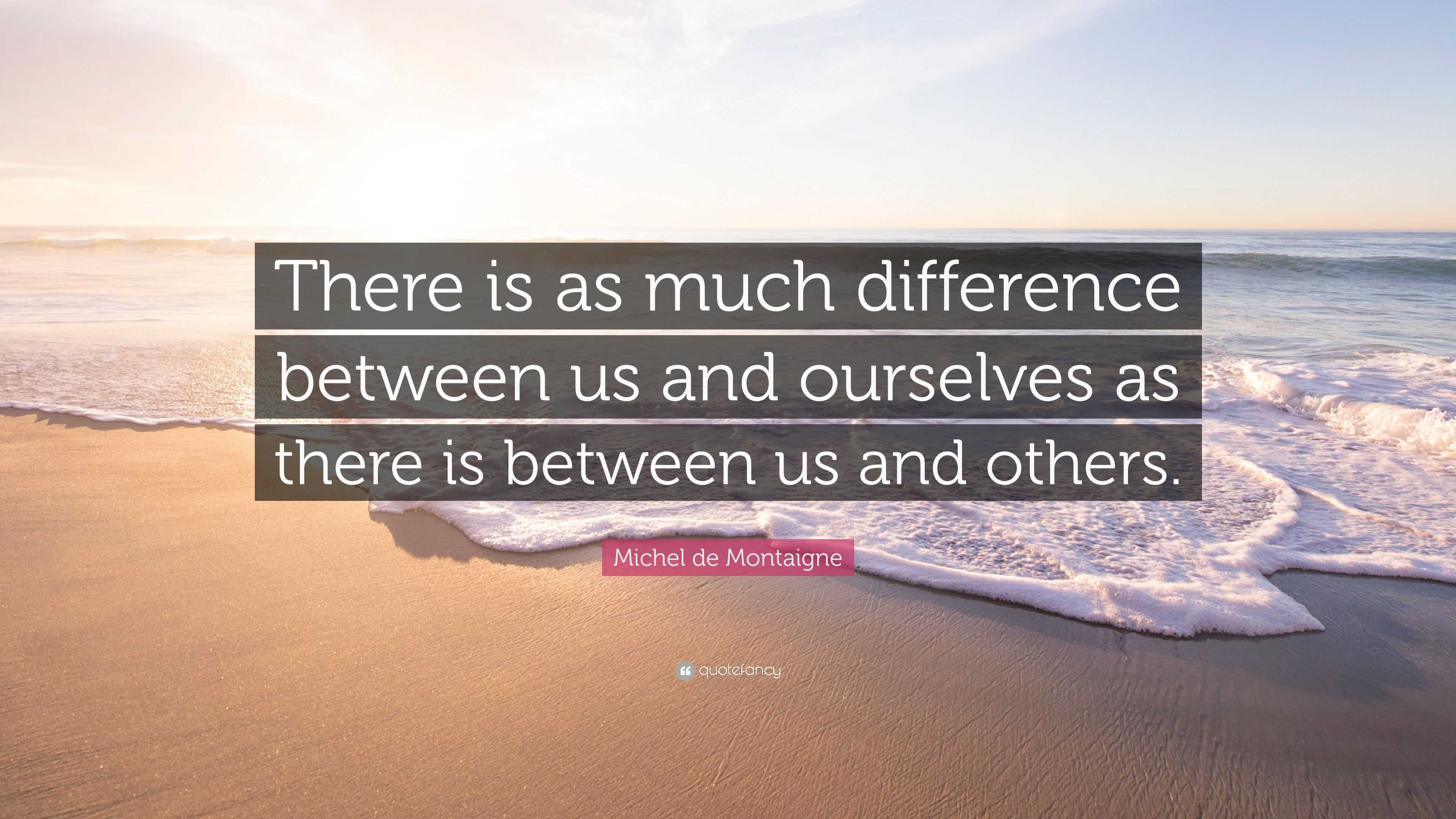 Michel de Montaigne Quote: “There is as much difference between us and ...