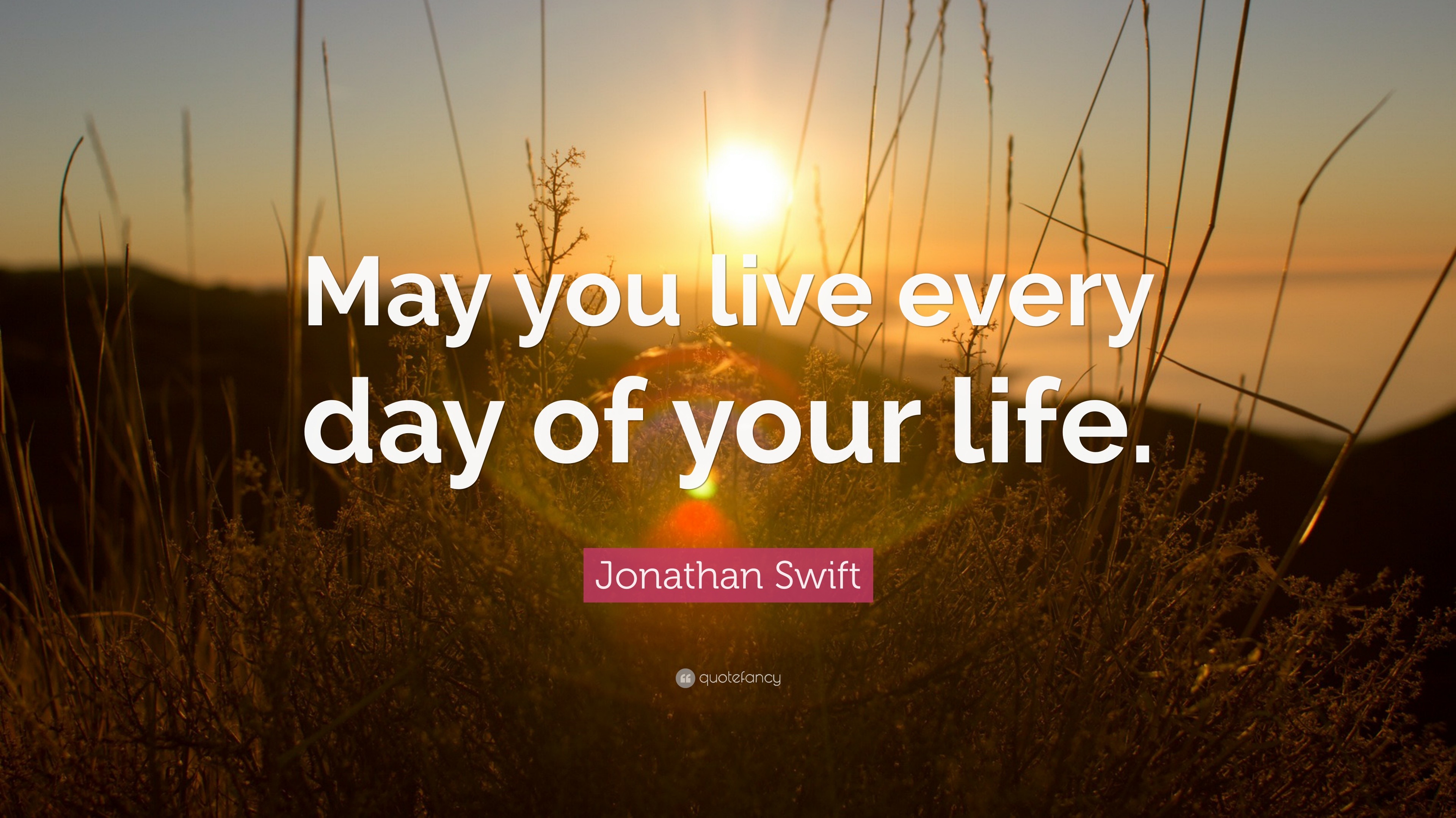 Jonathan Swift Quote “May you live every day of your life.”