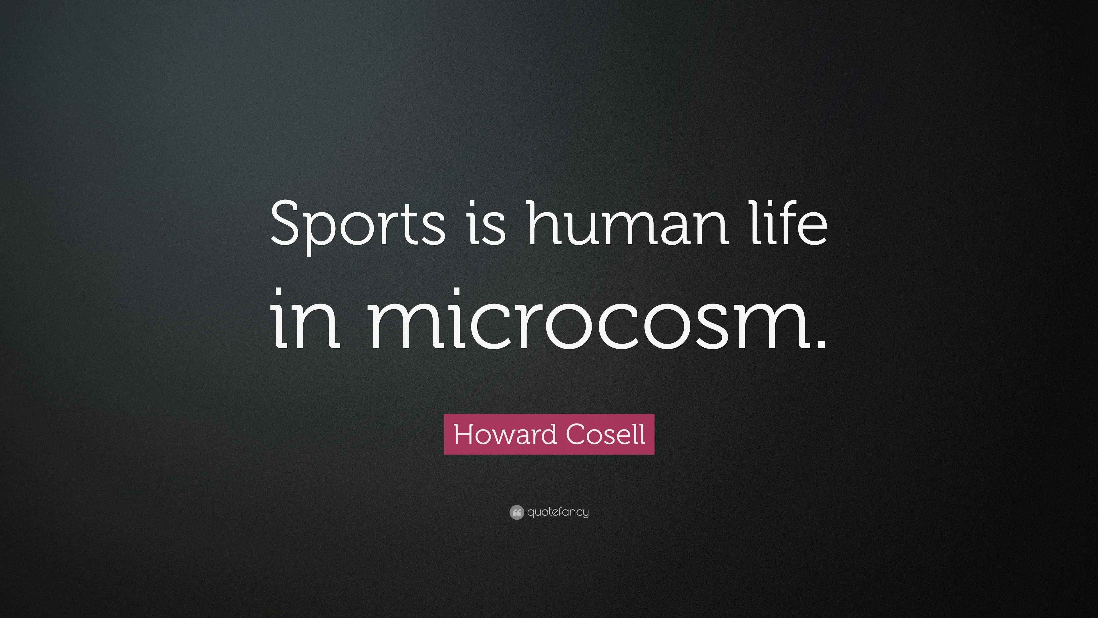 Howard Cosell Quote “Sports is human life in microcosm.”
