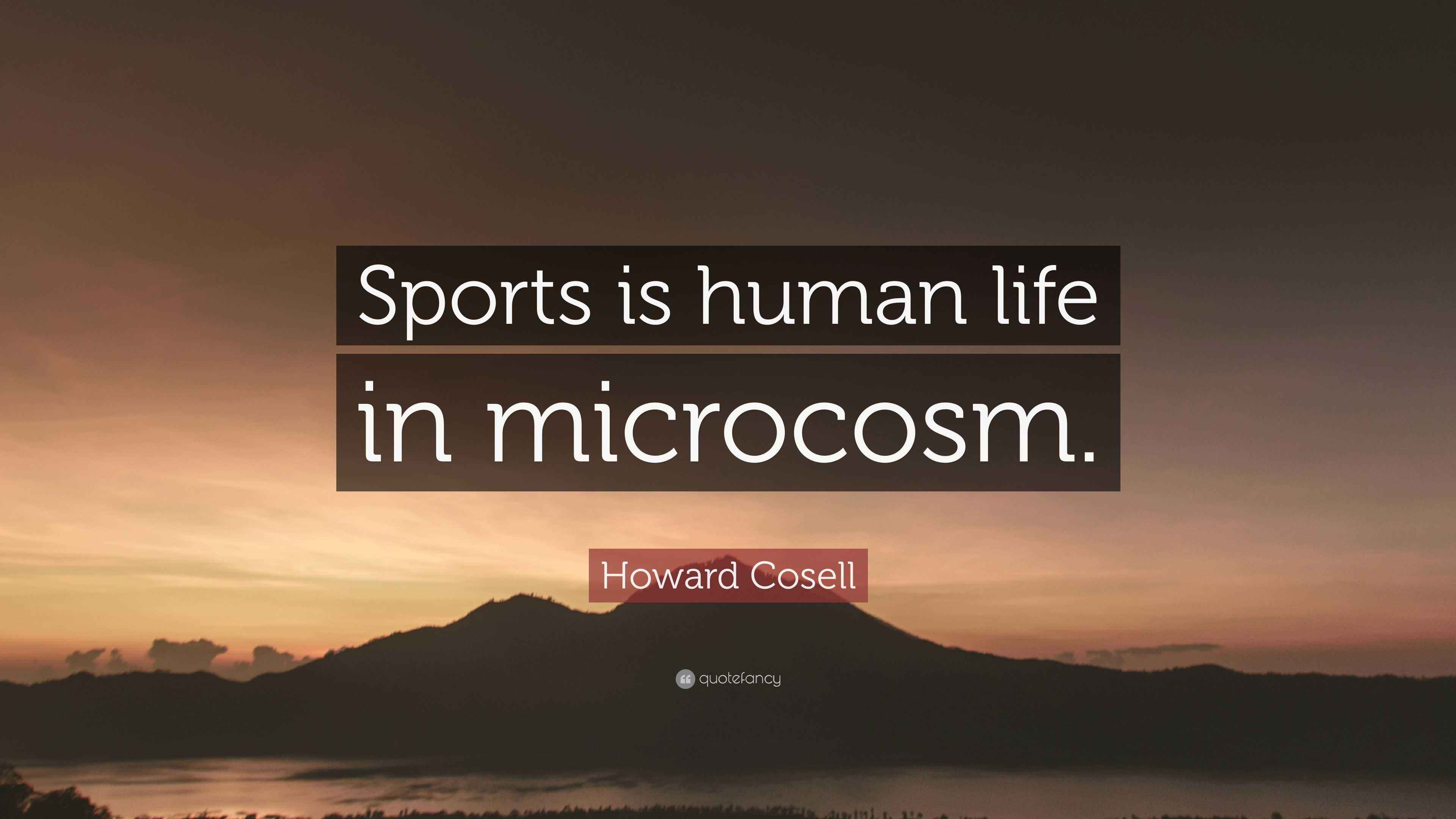 Howard Cosell Quote “Sports is human life in microcosm.”