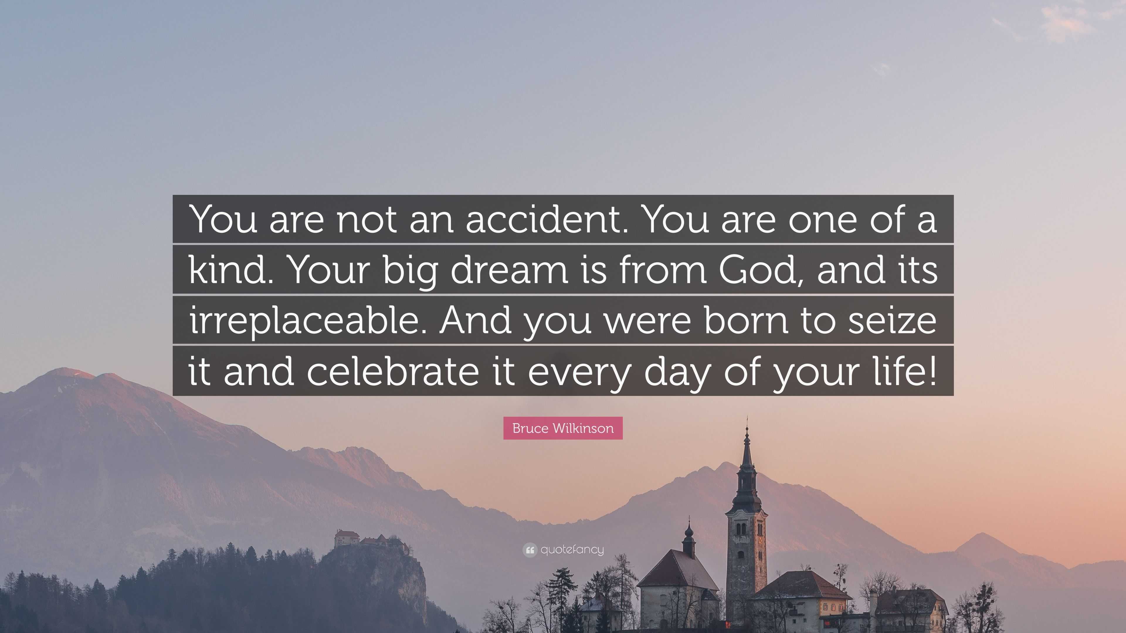 Bruce Wilkinson Quote: “You are not an accident. You are one of a kind