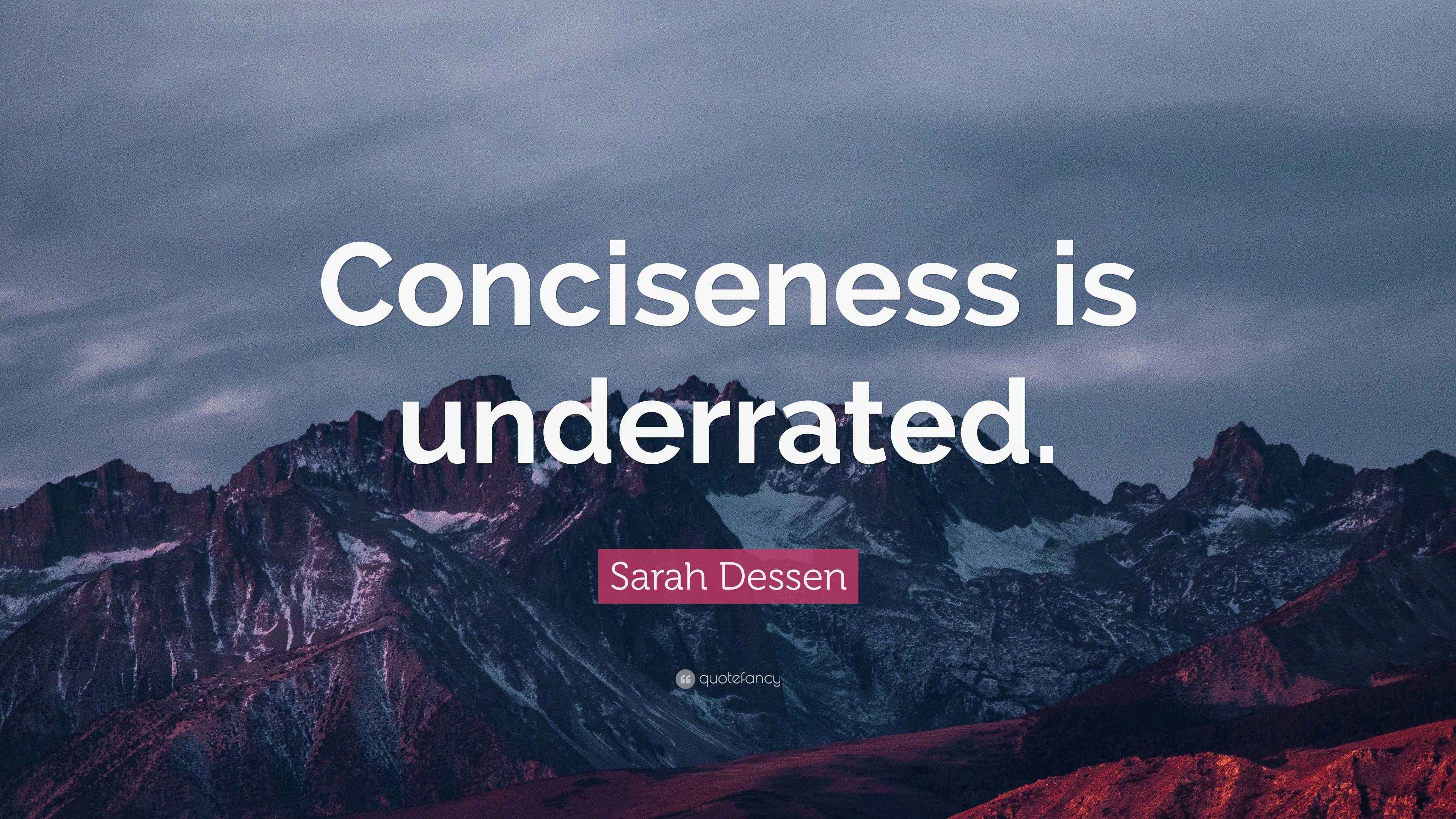 Sarah Dessen Quote: “Conciseness is underrated.”