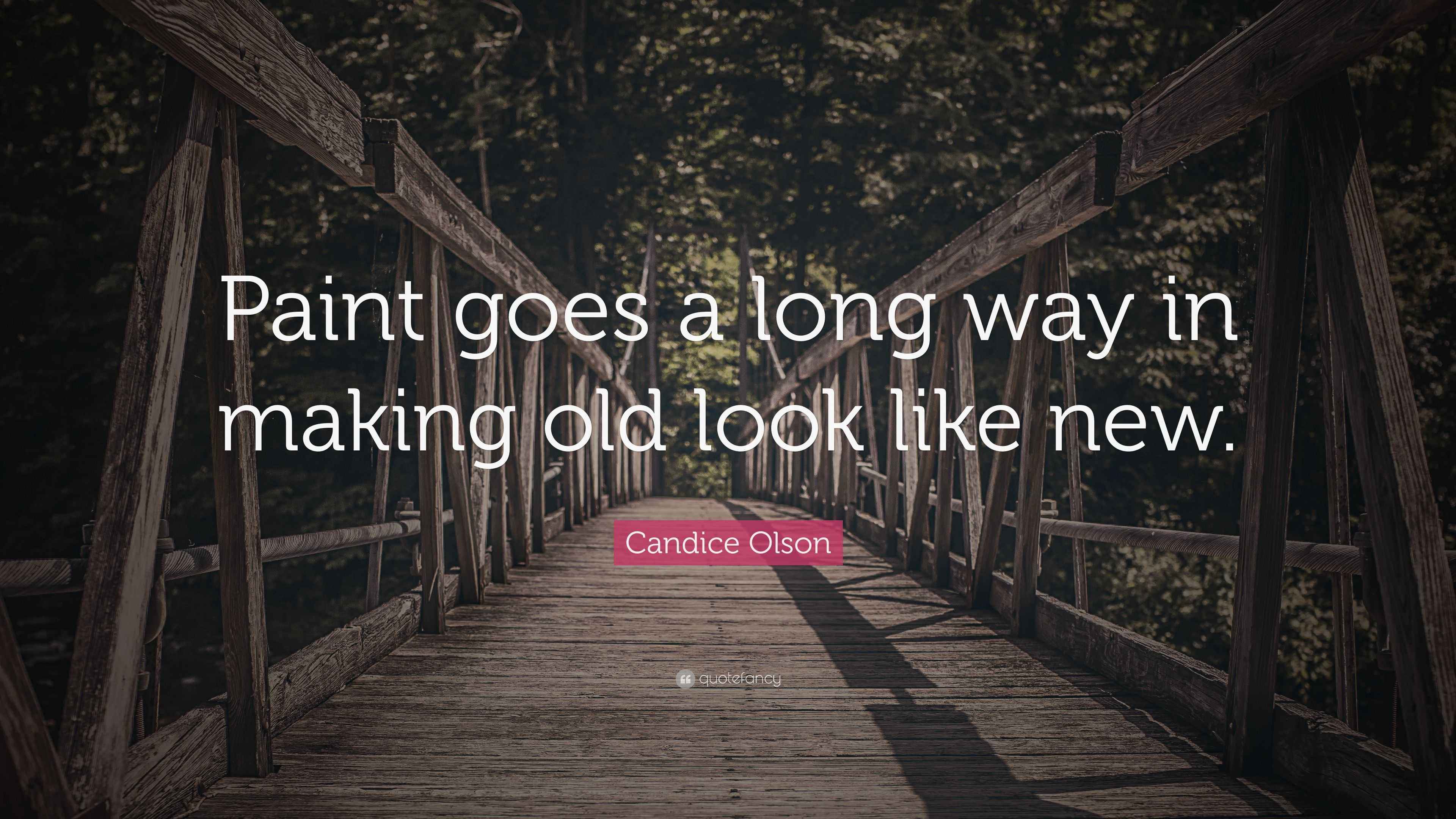 Candice Olson Quote: “Paint goes a long way in making old look like new.”