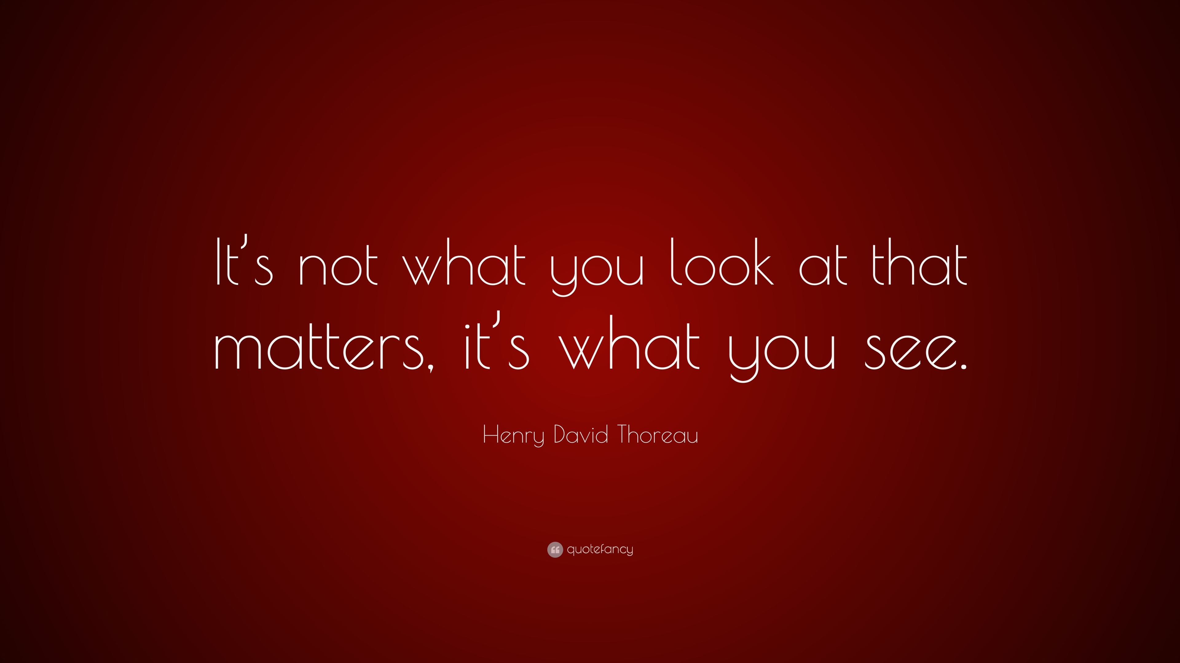 Henry David Thoreau Quote: “It’s not what you look at that matters, it ...