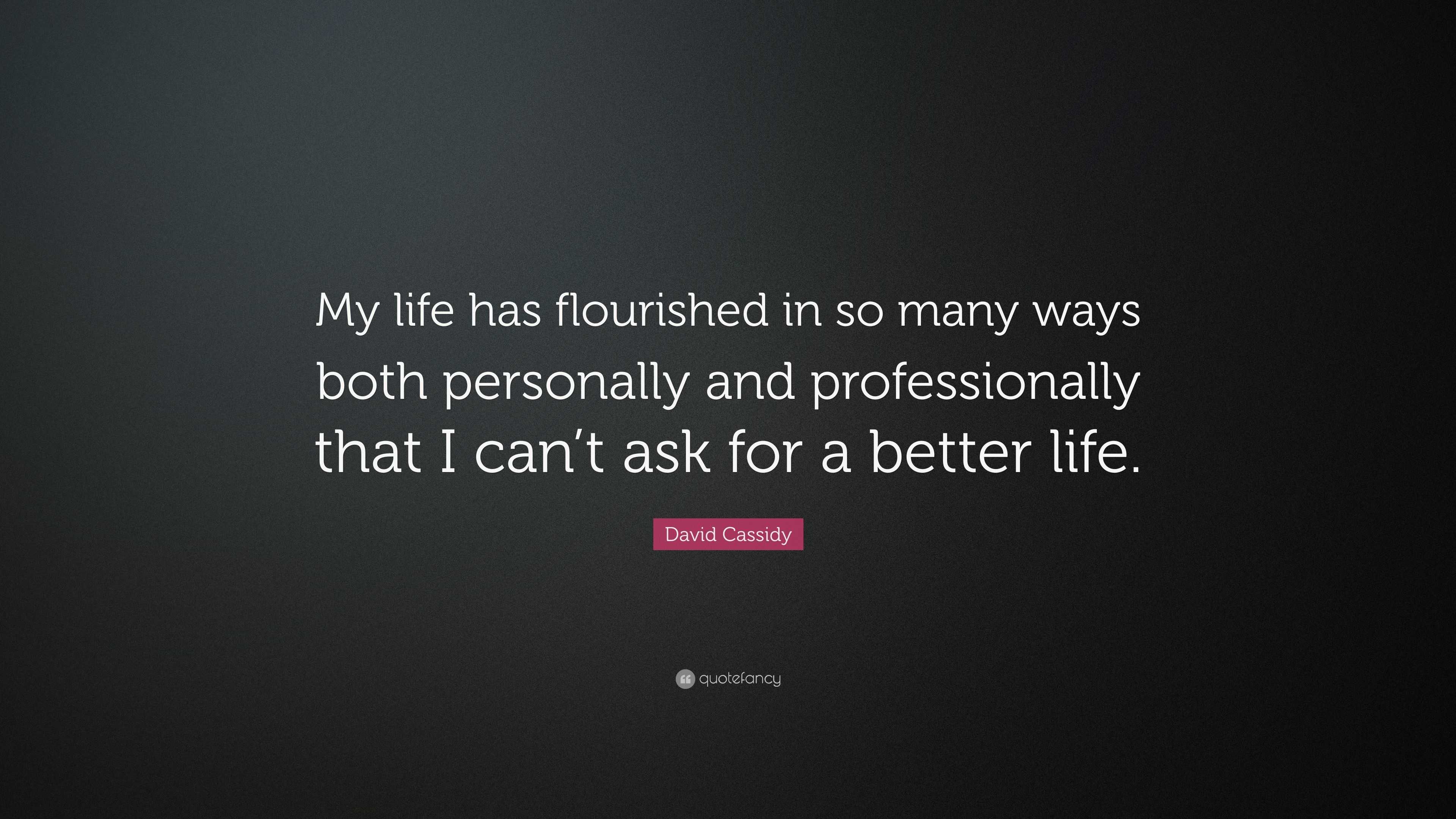 David Cassidy Quote: “My life has flourished in so many ways both ...