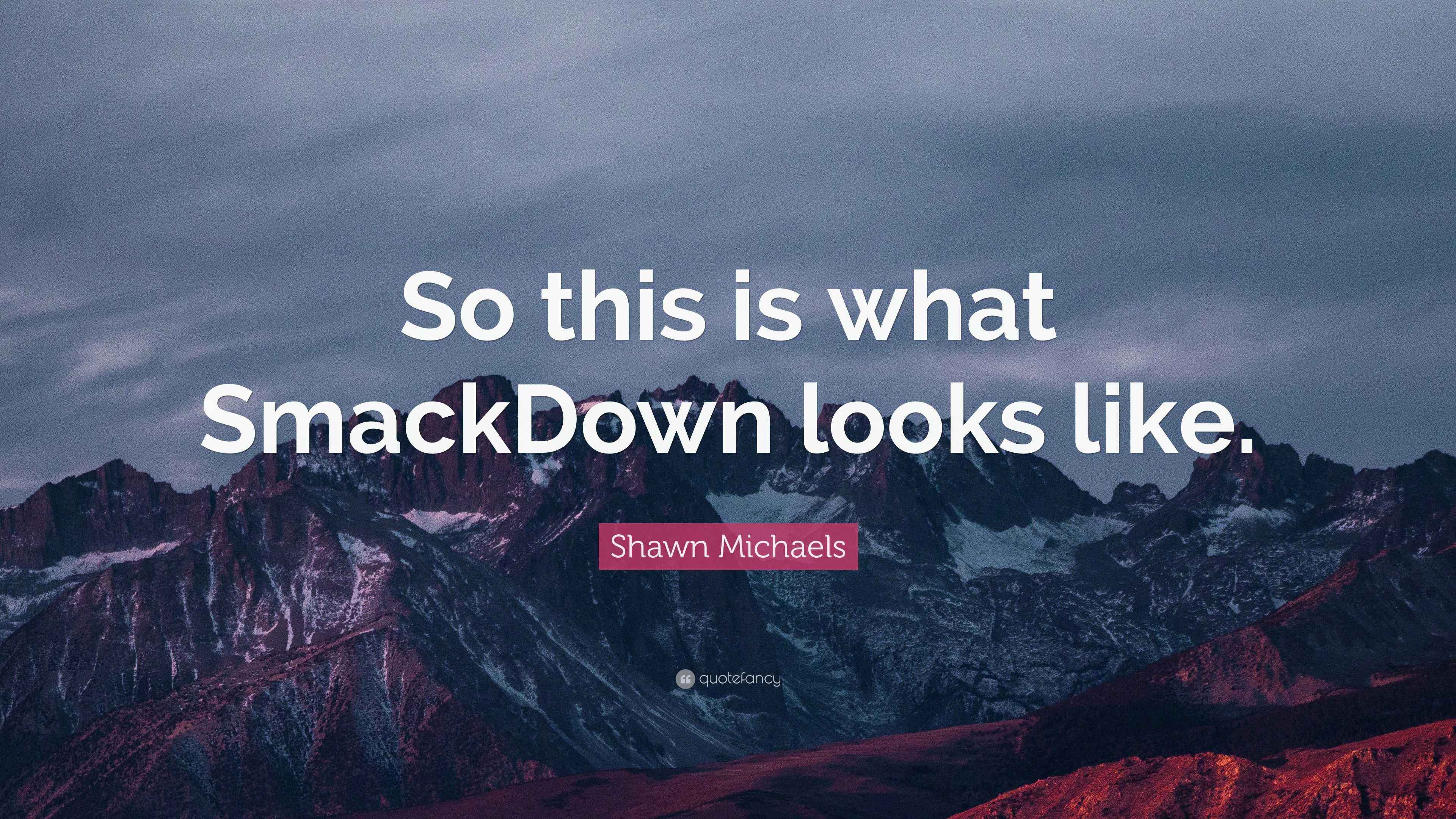 Shawn Michaels Quote “So this is what SmackDown looks like.”