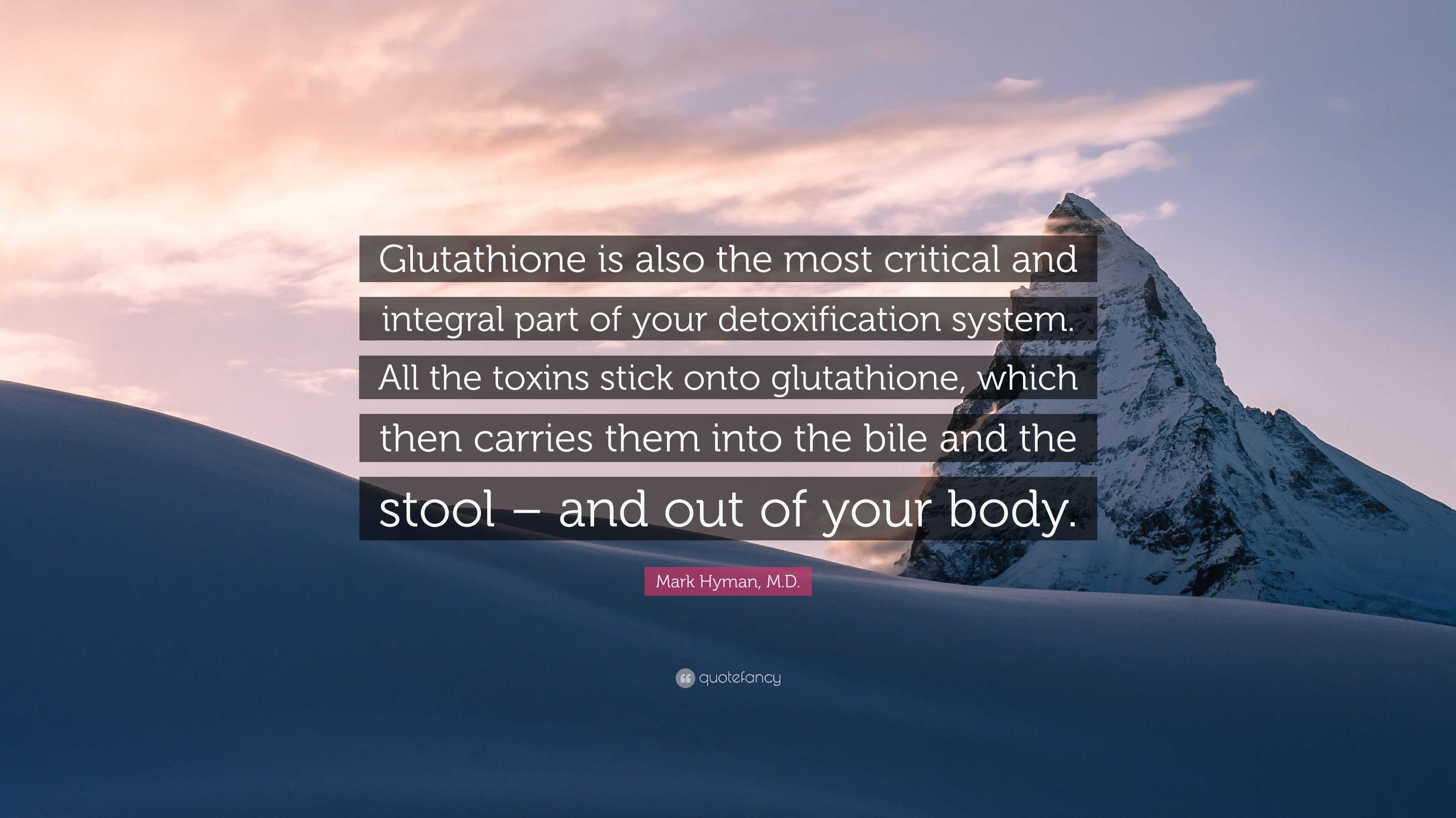 glutathione quotes Mark Hyman, M.D. Quote: “Glutathione is also the most critical and integral part of your detoxification system. All the toxins stick onto...” Drew Timmermans, ND, RMSK 1 cc Syringes Content:30ml