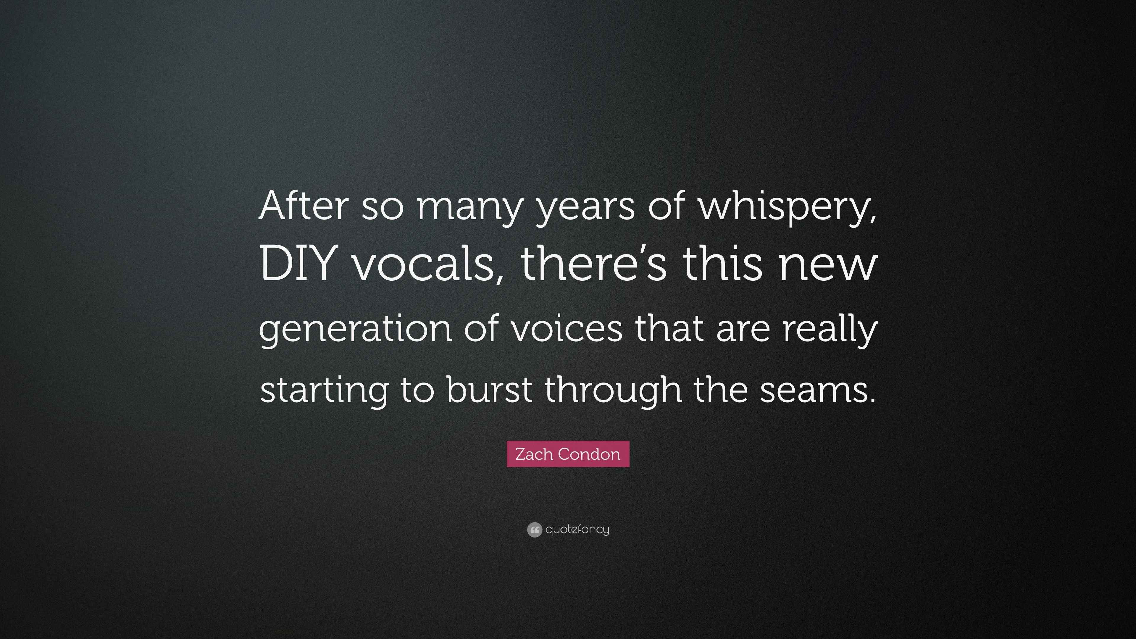 Zach Condon Quote “After so many years of whispery, DIY vocals, there’s this new generation of