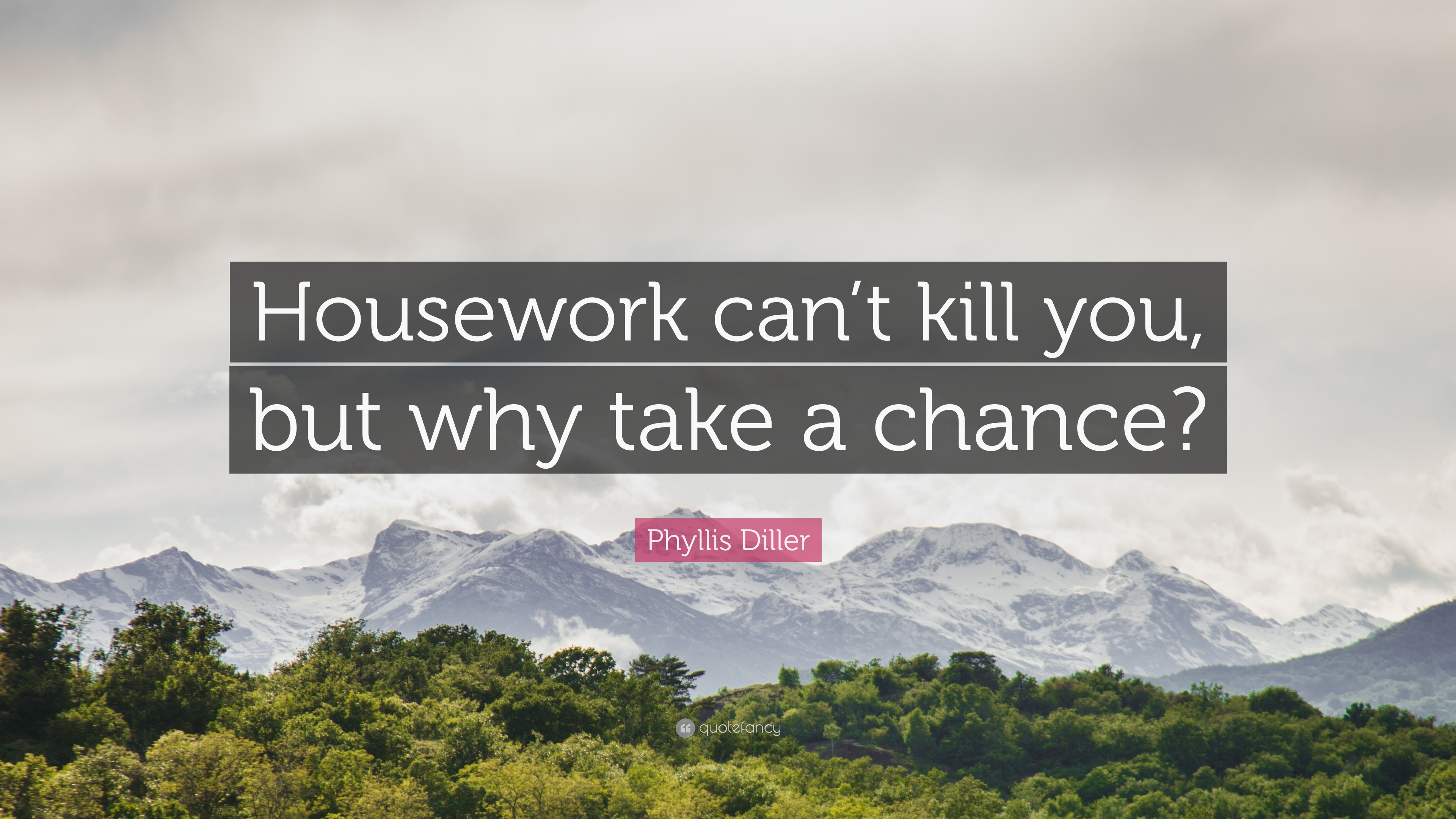 Phyllis Diller Quote: “Housework can’t kill you, but why take a chance?”