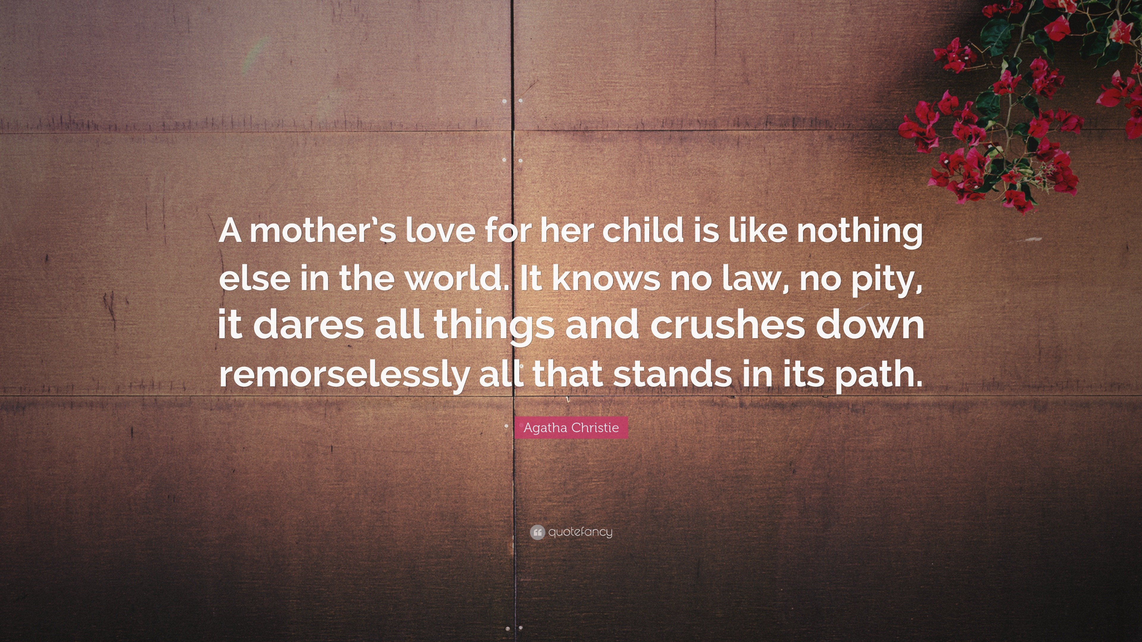 Agatha Christie Quote A Mother S Love For Her Child Is Like Nothing Else In The World It Knows No Law No Pity It Dares All Things And Crush 17 Wallpapers Quotefancy